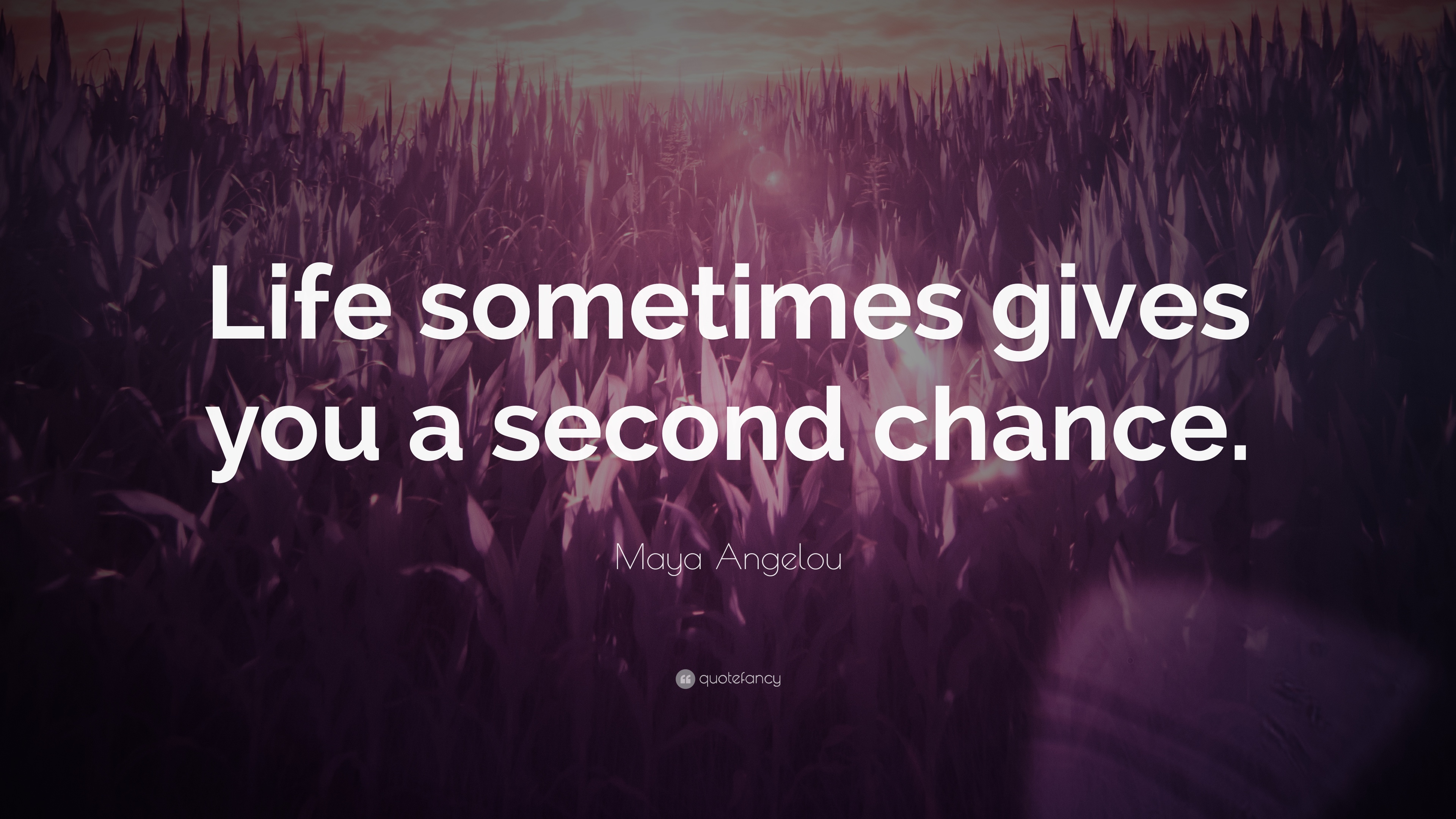 Maya Angelou Quote: “Life sometimes gives you a second
