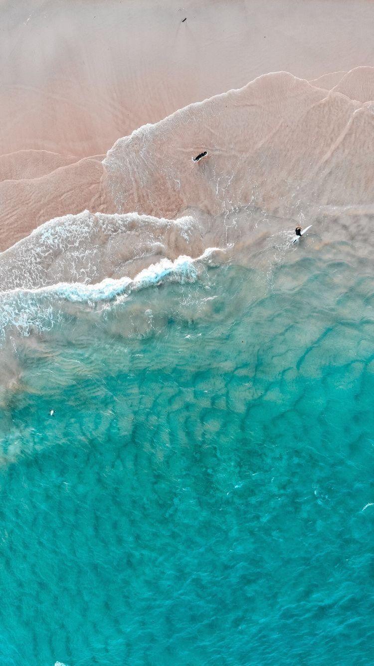 iPhone and Android Wallpaper: Aerial Beach View Wallpaper