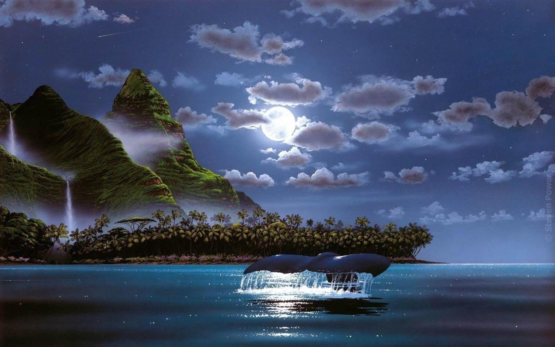 Night Island Wallpaper Free Night Island Background