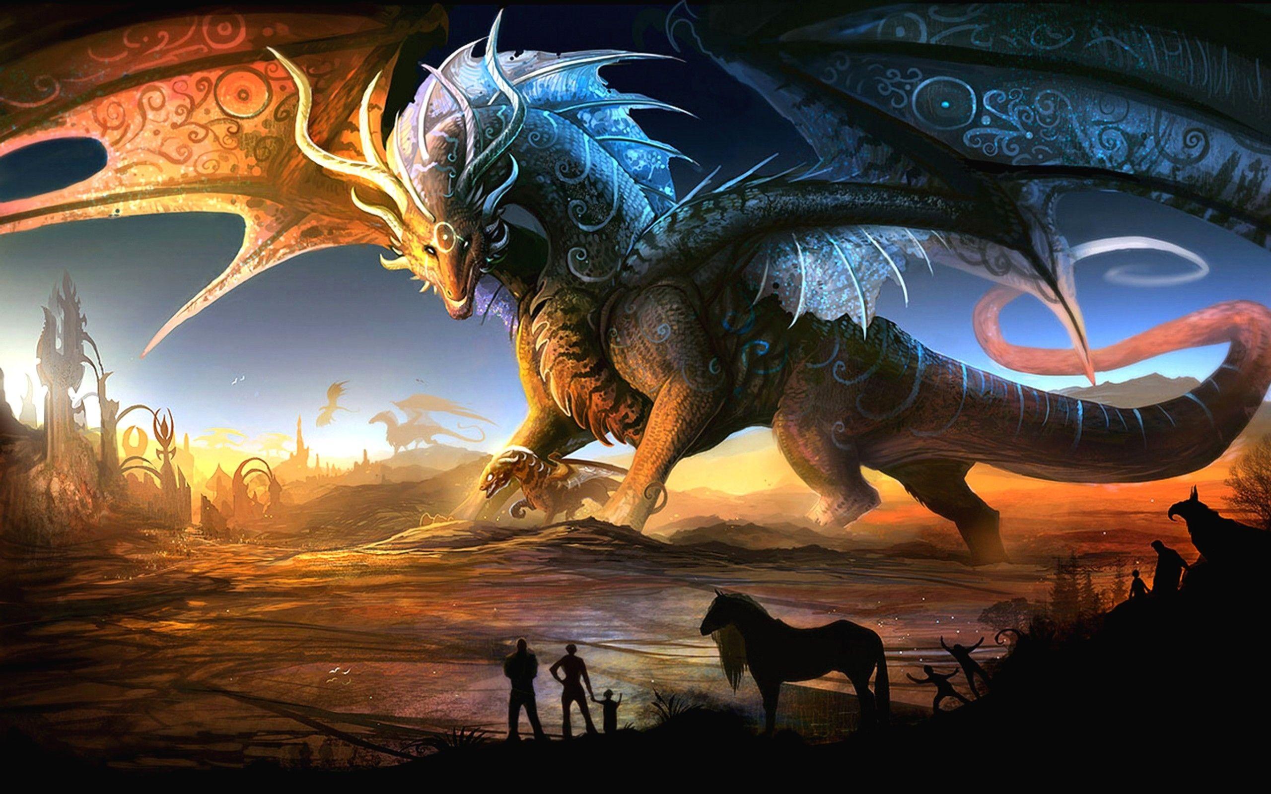 Dreamy Fantasy Giant Dragon HD Desktop Wallpaper, Instagram