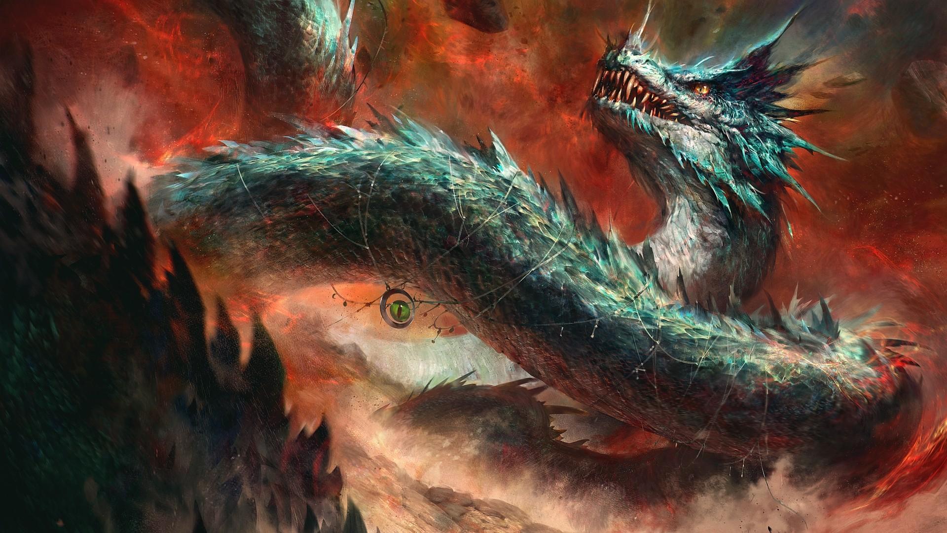 Dragon, Digital Art, Creature, Fantasy Art wallpaper
