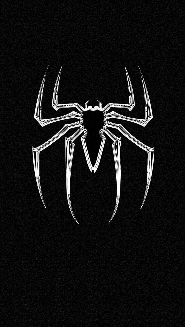 Black White Spiderman Logo Wallpaper iPhone 3D iPhone Wallpaper