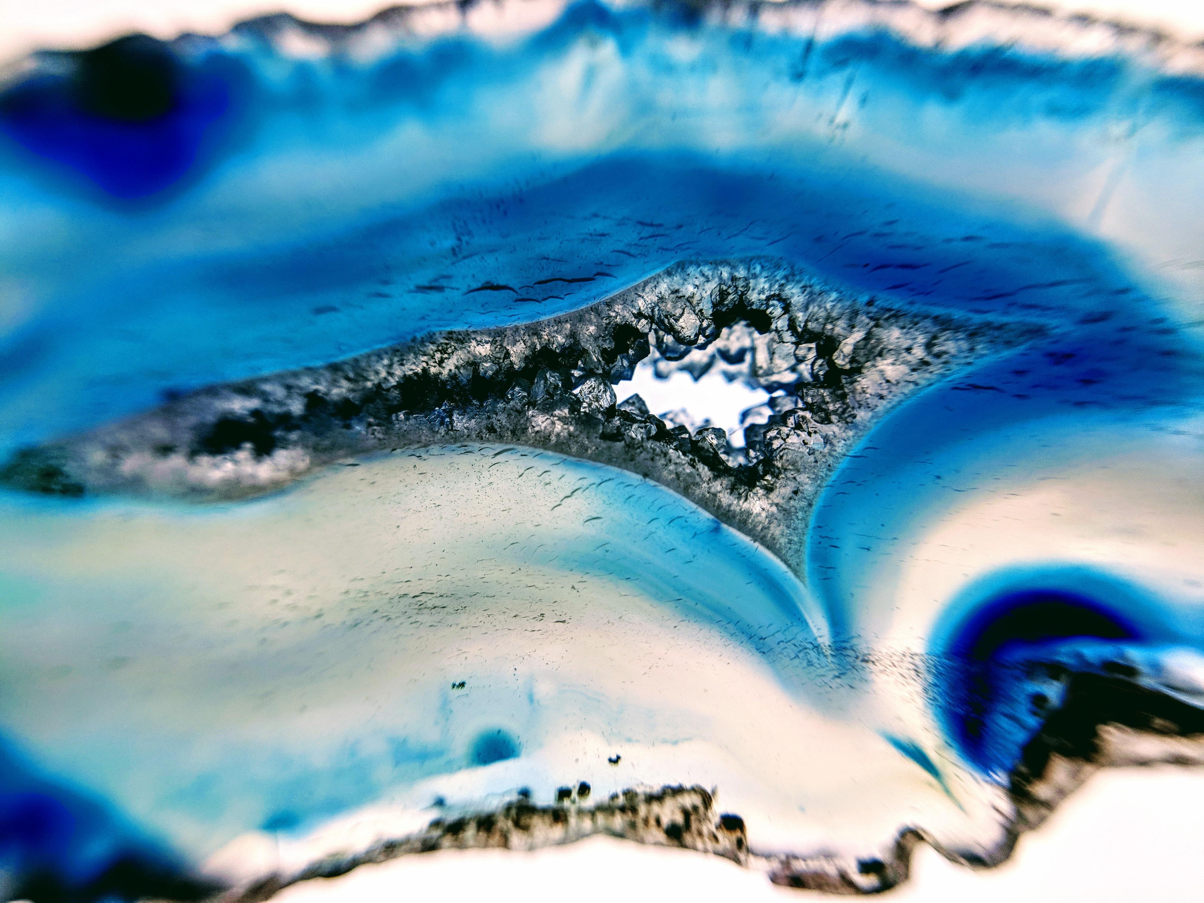 Free of blue geode, close up rock, macro photo