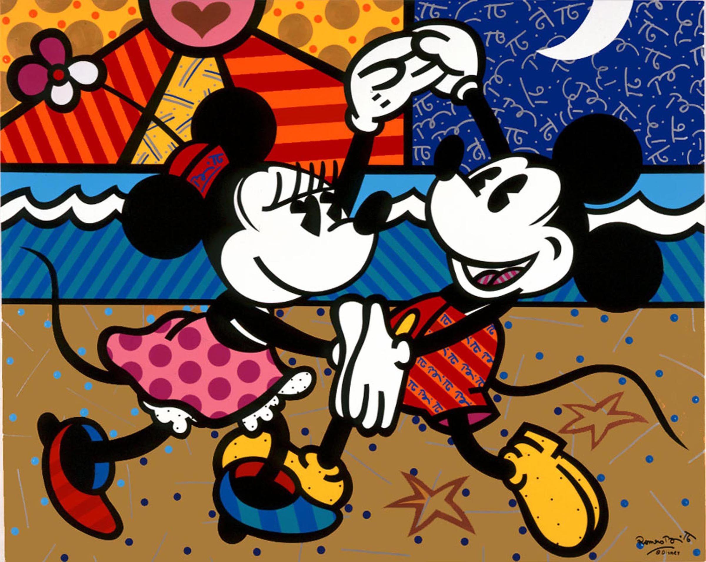Mickey & Minnie. Pop art wallpaper