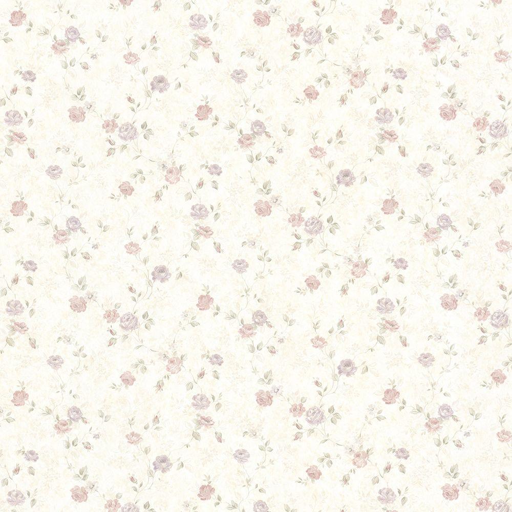 Alex Pastel Delicate Satin Floral Trail Wallpaper in 2019