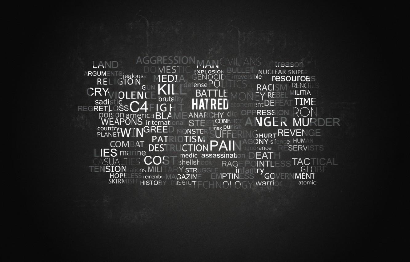 Wallpaper death, war, black, hatred, pain, words, lie, War, pain