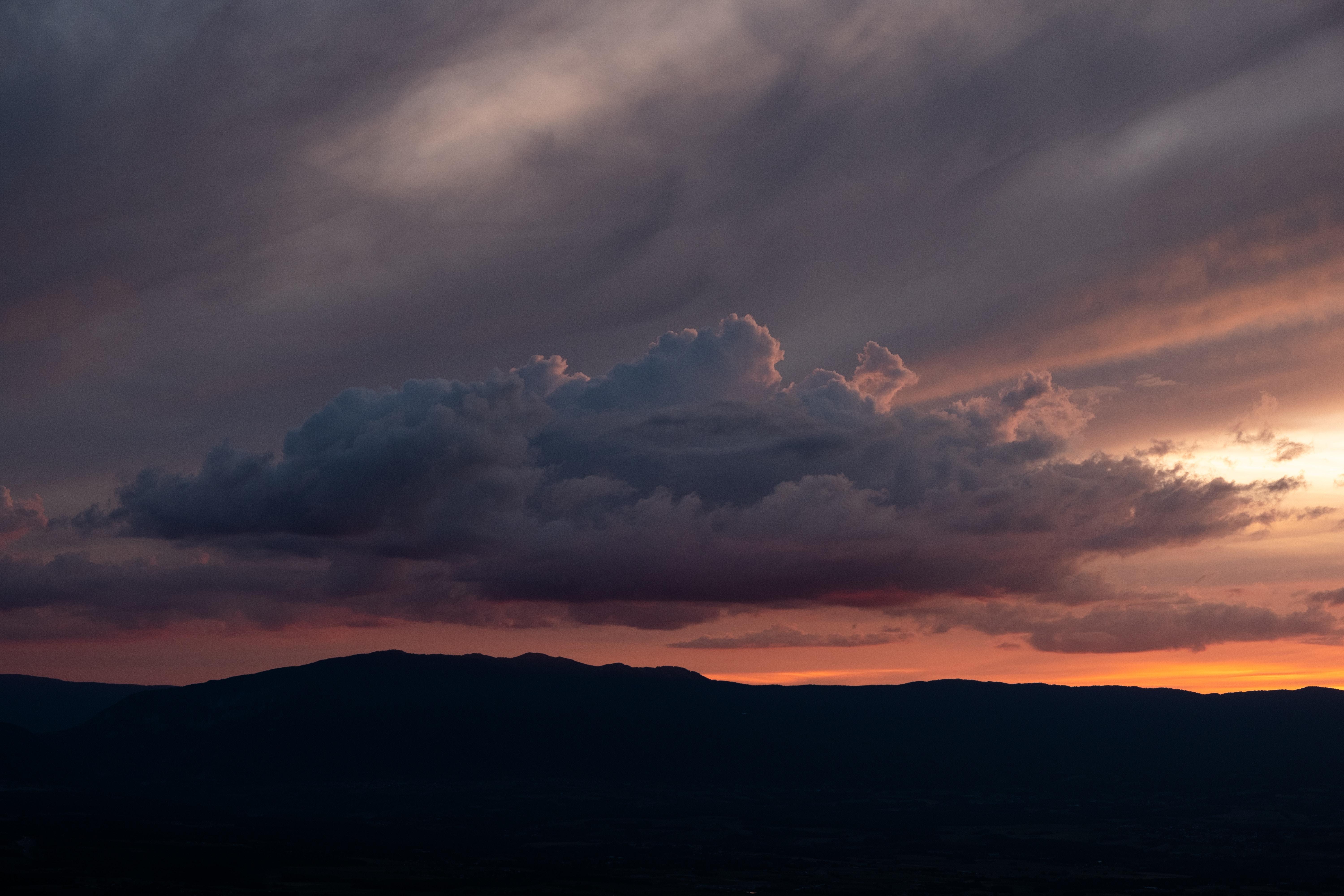 6000x4000 #storm, #cloudscape, #sunrise, #silhouette