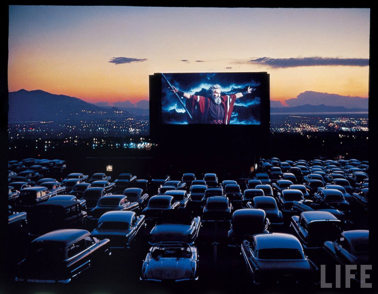 Classic Car at Drive in Movie Wallpaper Free Classic Car at Drive in Movie Background