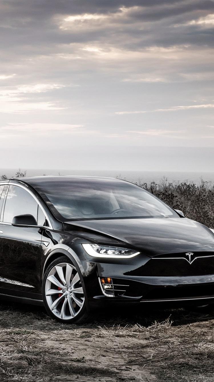 Tesla Model X Black Electric Car 750x1334 IPhone 8 7 6 6S Wallpaper, Background, Picture, Image