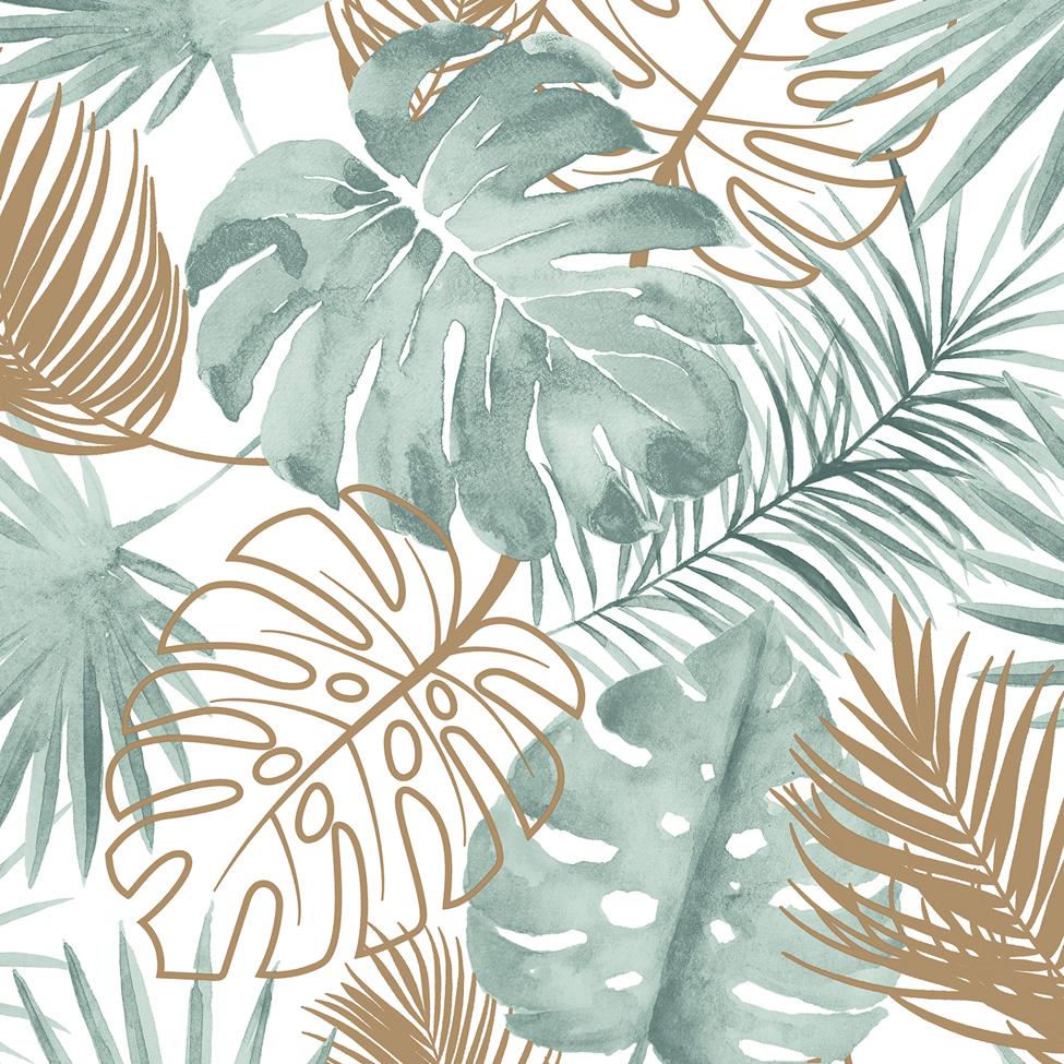 Ugepa Tropical Leaves Green Wallpaper