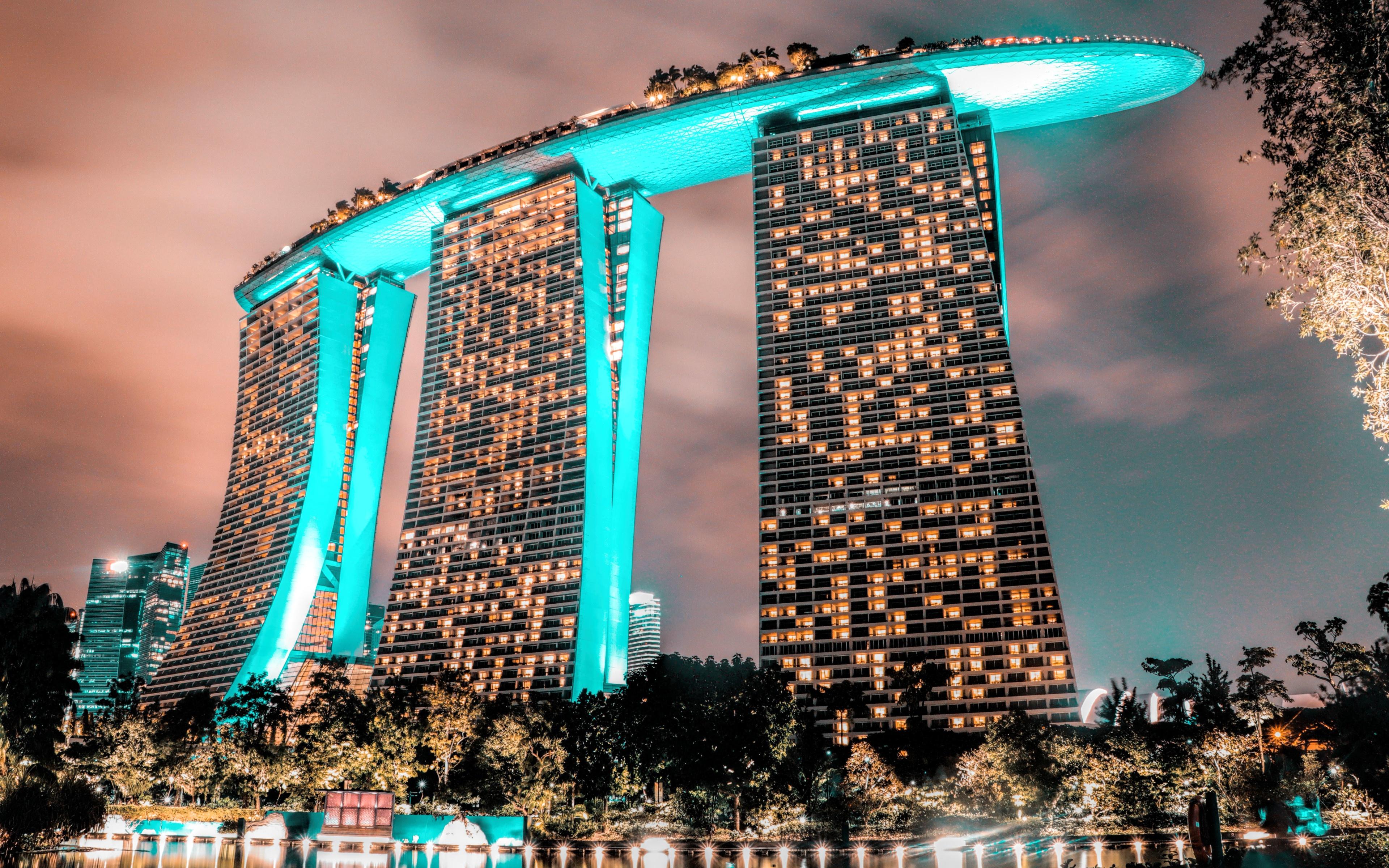 Download wallpaper Marina Bay Sands Hotel, Singapore