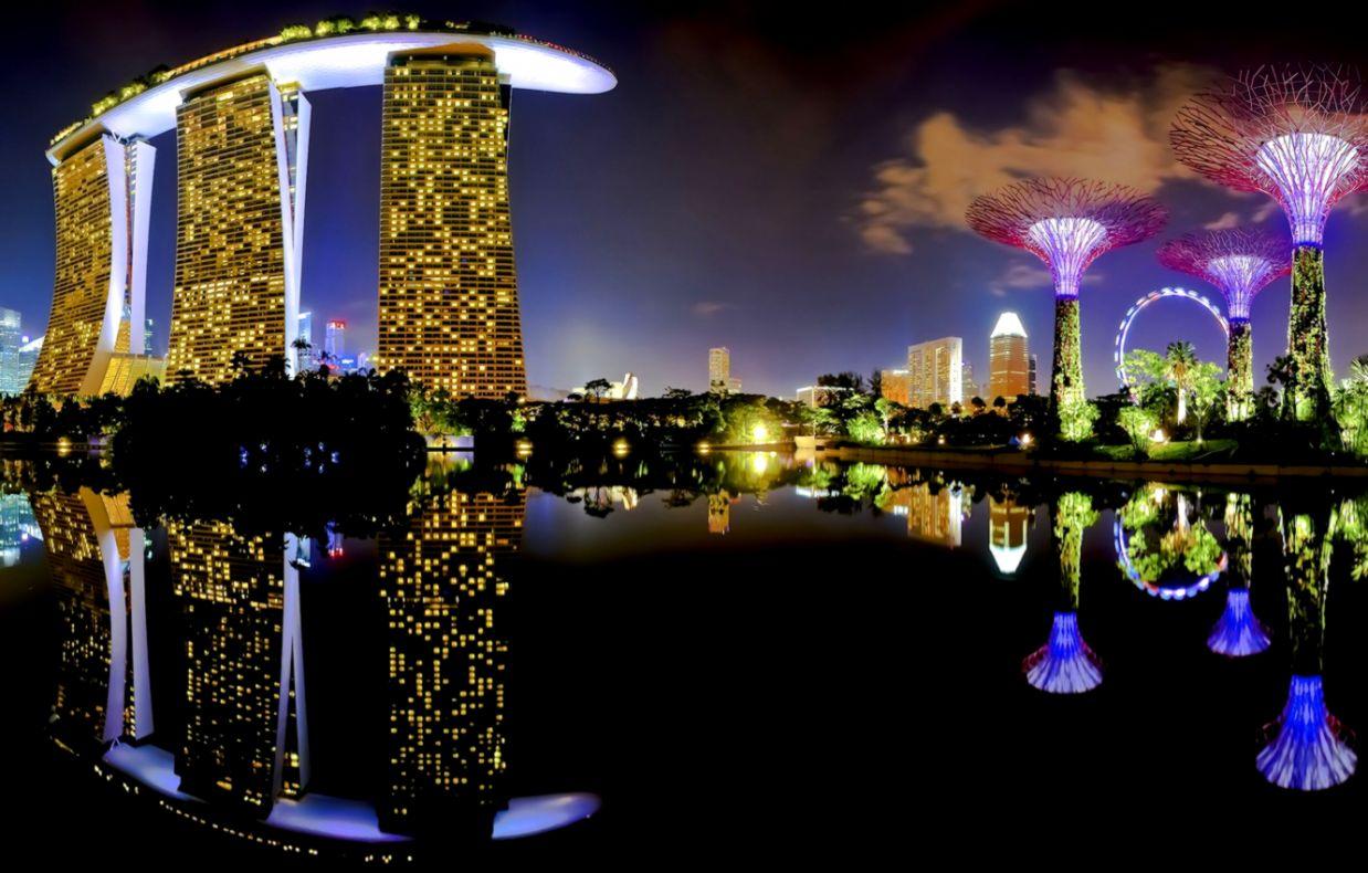 Marina Bay Sands Singapore Night Skyline Photography