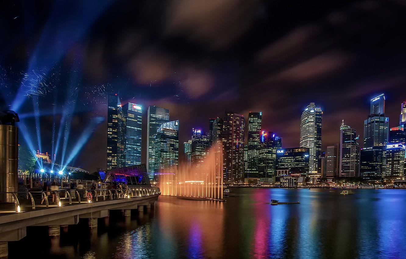 Wallpaper night, Singapore, Marina Bay Sands image