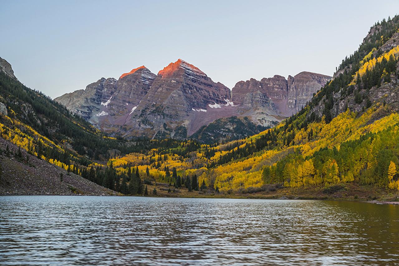 Desktop Wallpaper USA Maroon Lake White River National Forest