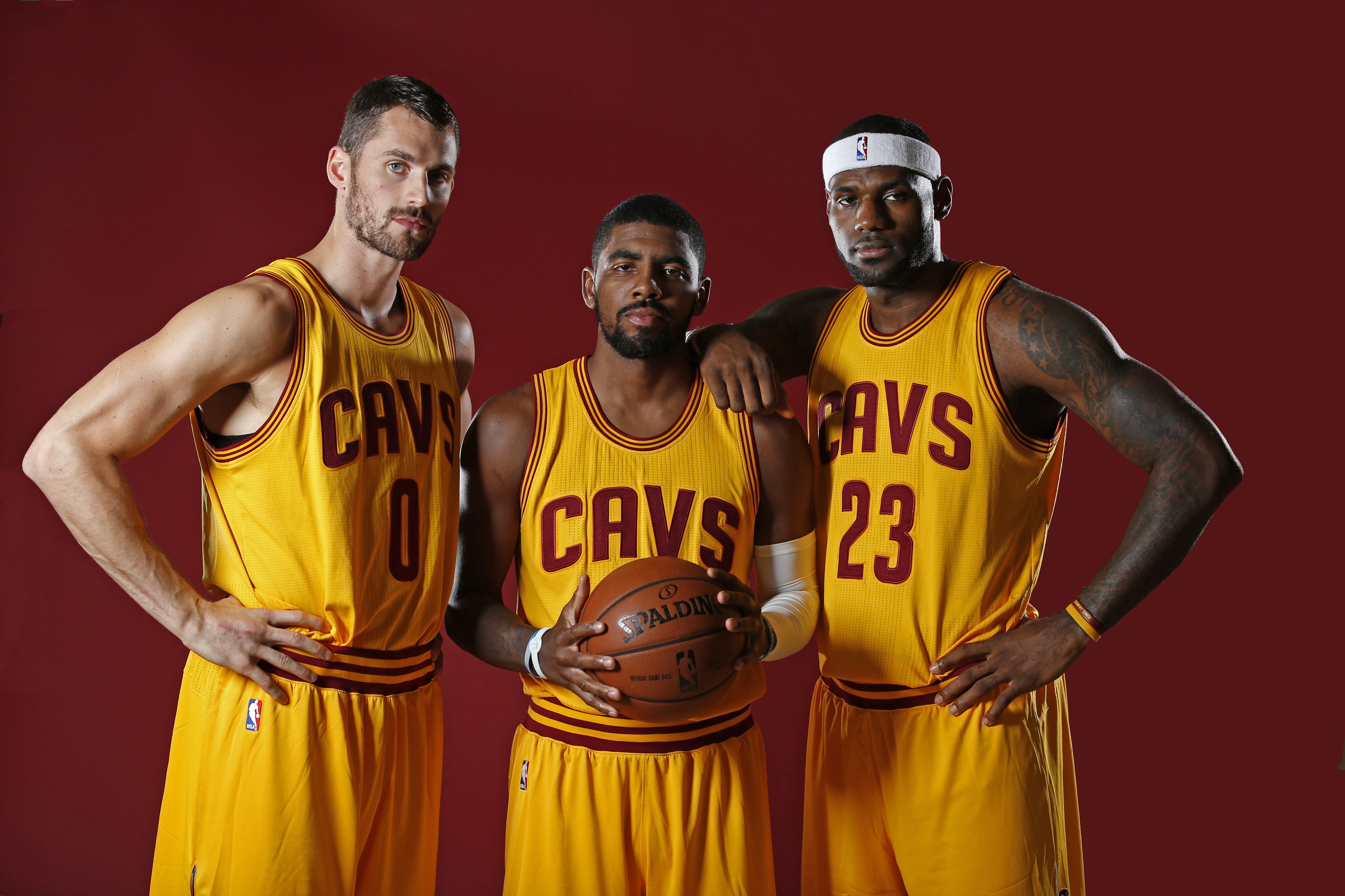 HD wallpaper: Kevin Love, Kyrie Irving and LeBron James