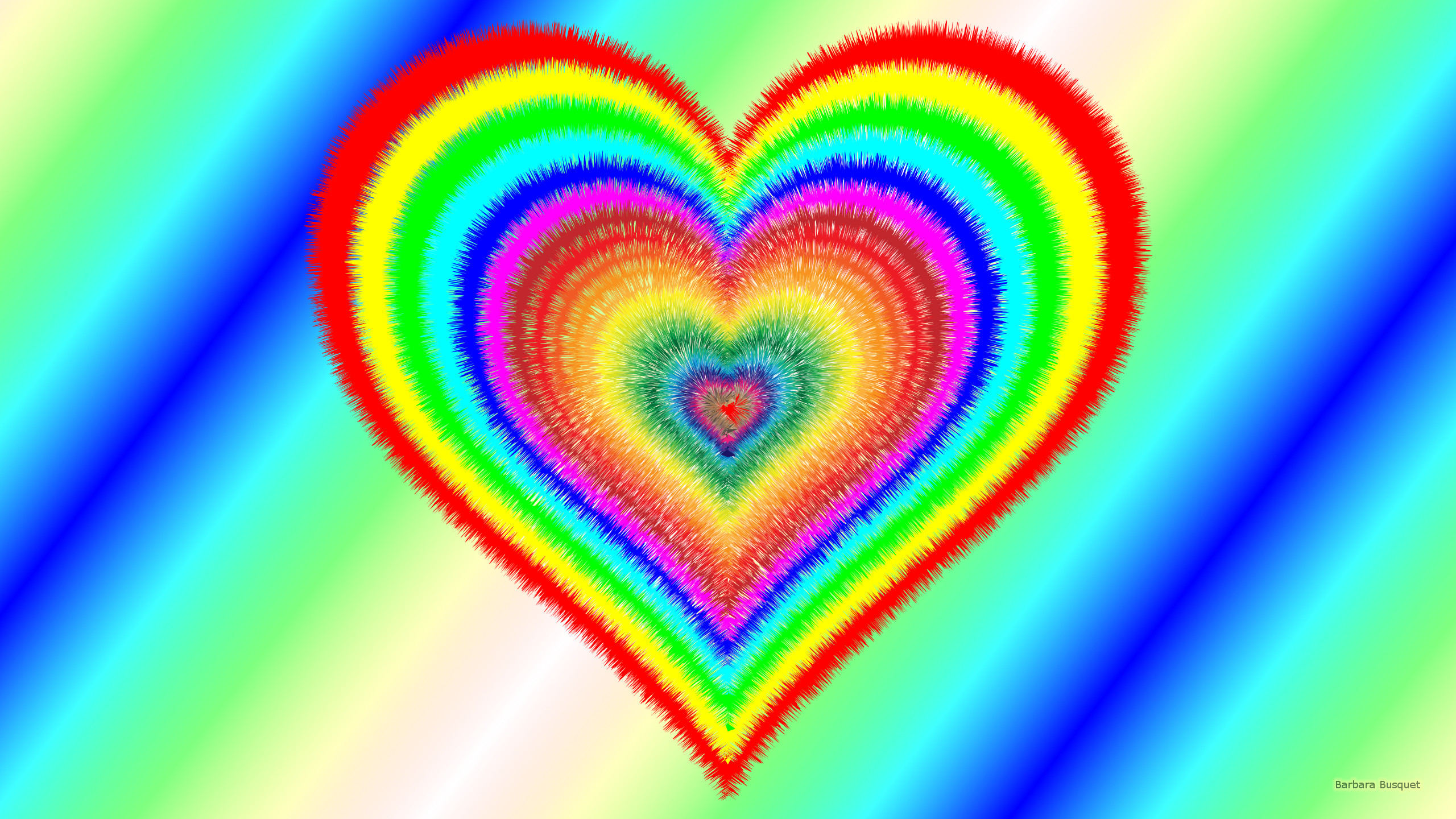 Fluffy heart and diagonal stripes. Barbaras HD Wallpaper