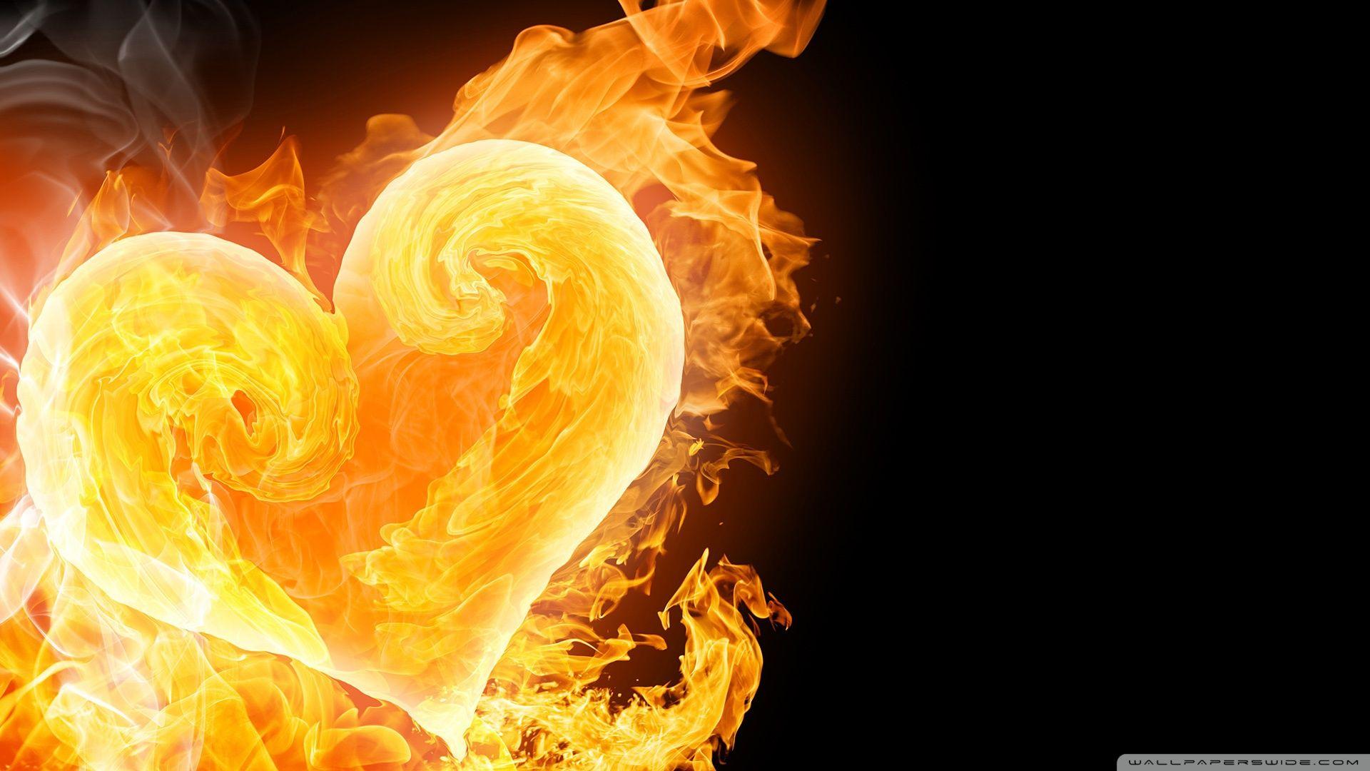 Flaming Heart Wallpaper