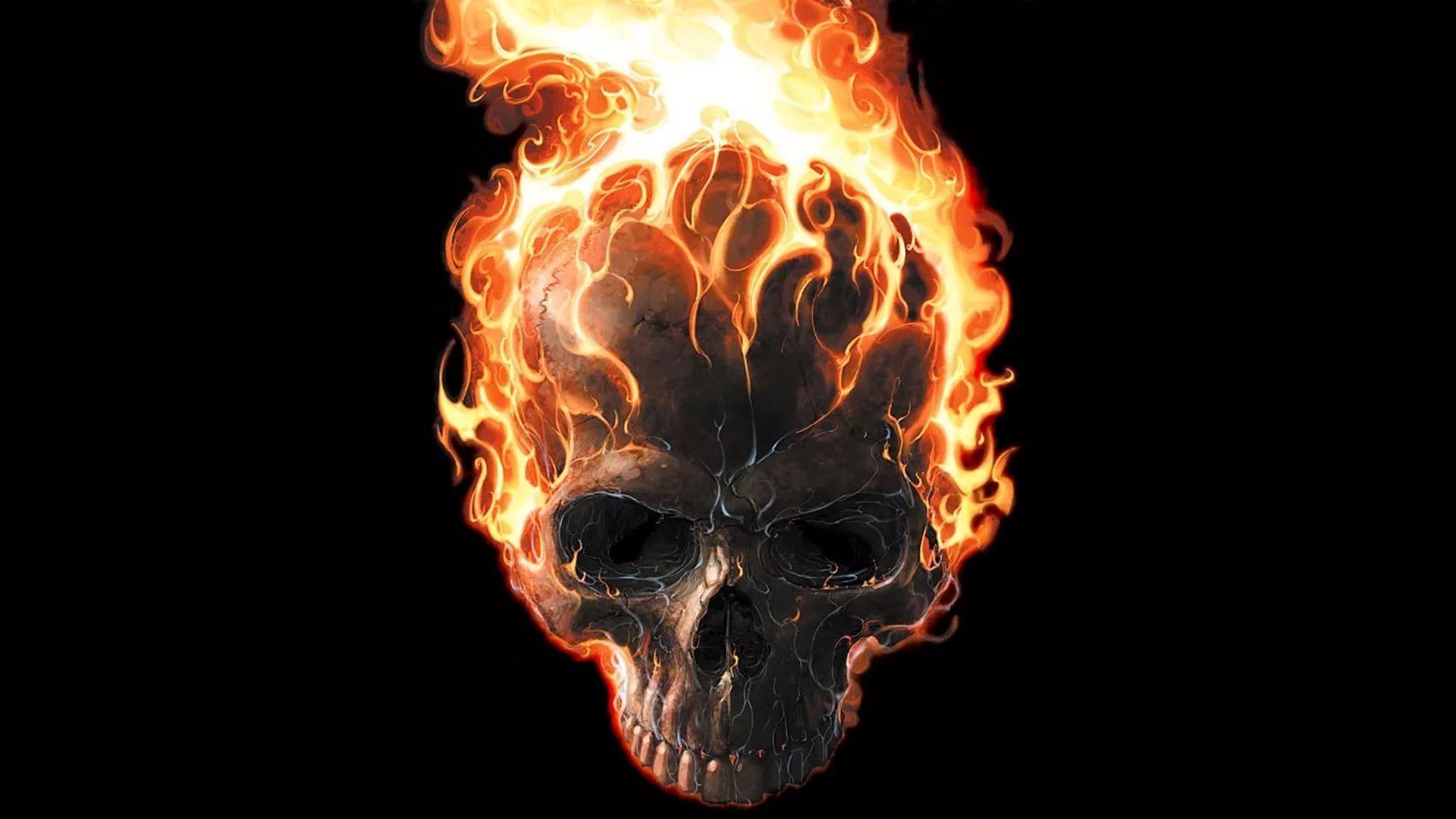 Flaming Skull Wallpaper