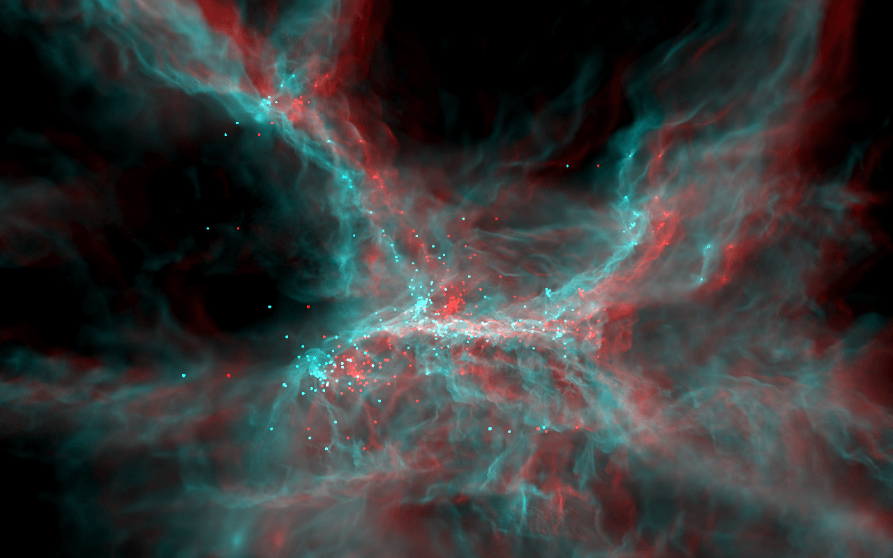 3D picture. Astronomy nebula, Hubble image, Digital wallpaper