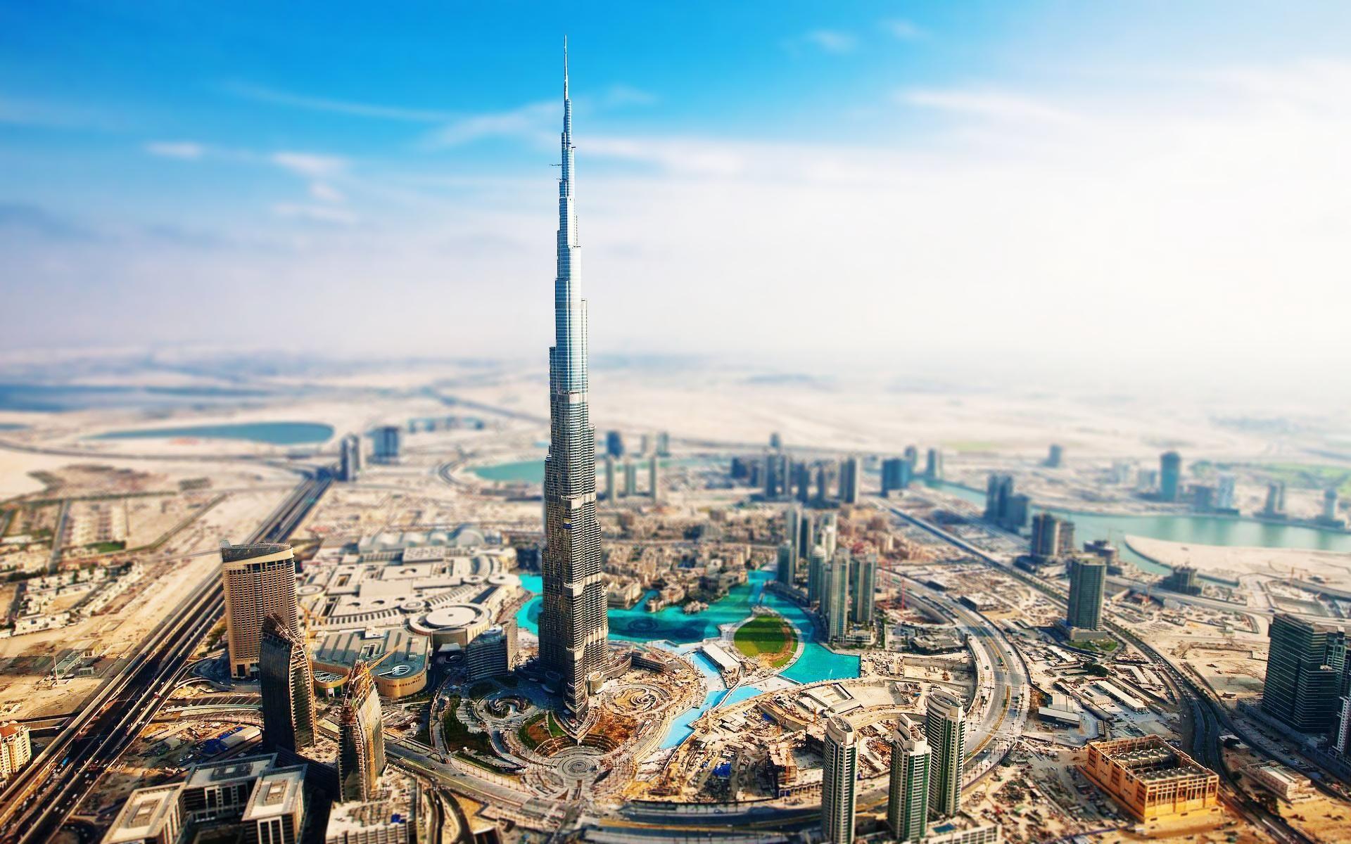 building abu dhabi burj khalifa dubai tilt shift