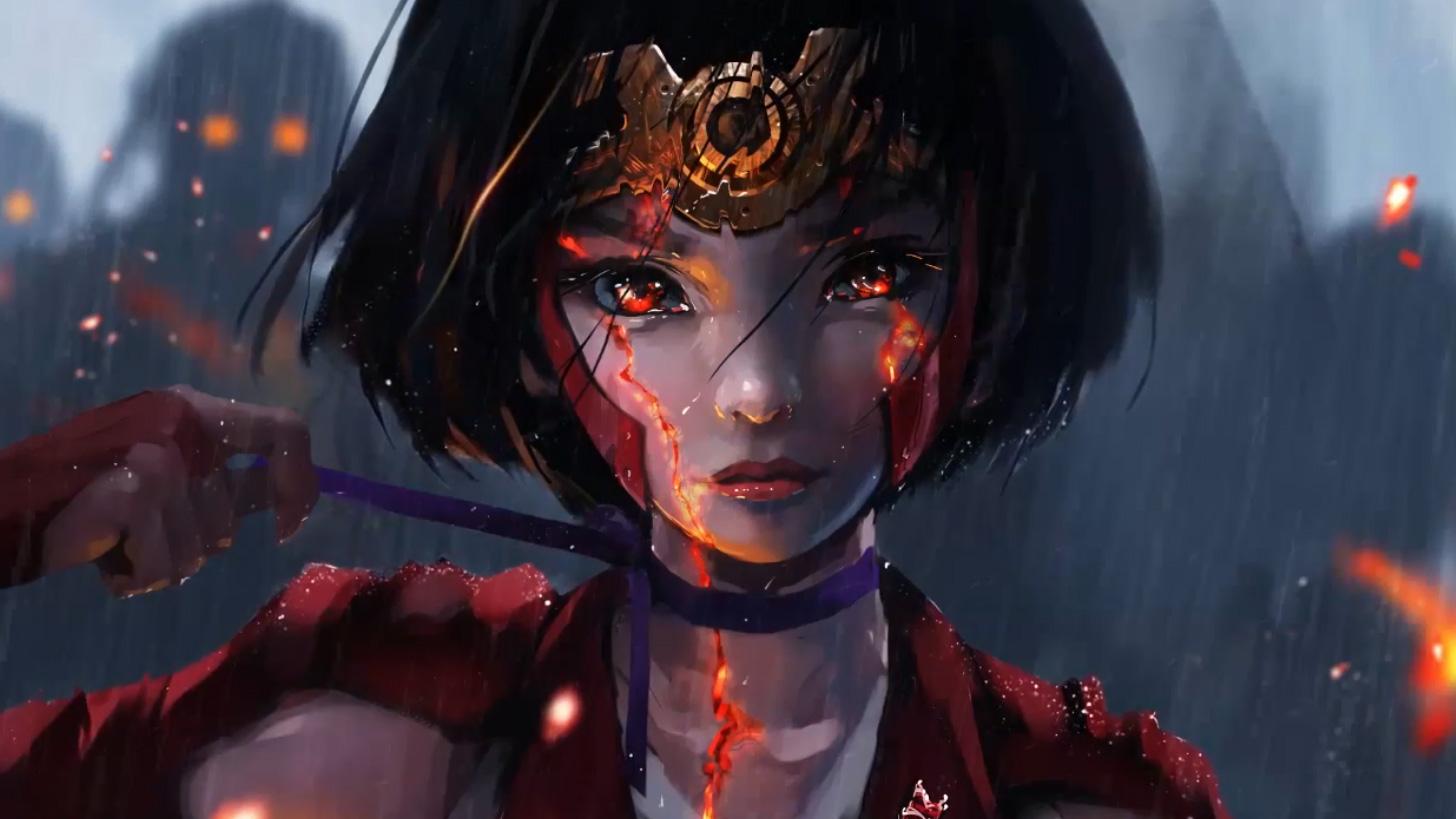 Beautiful Fantasy Warrior Girl Live Desktop Wallpaper
