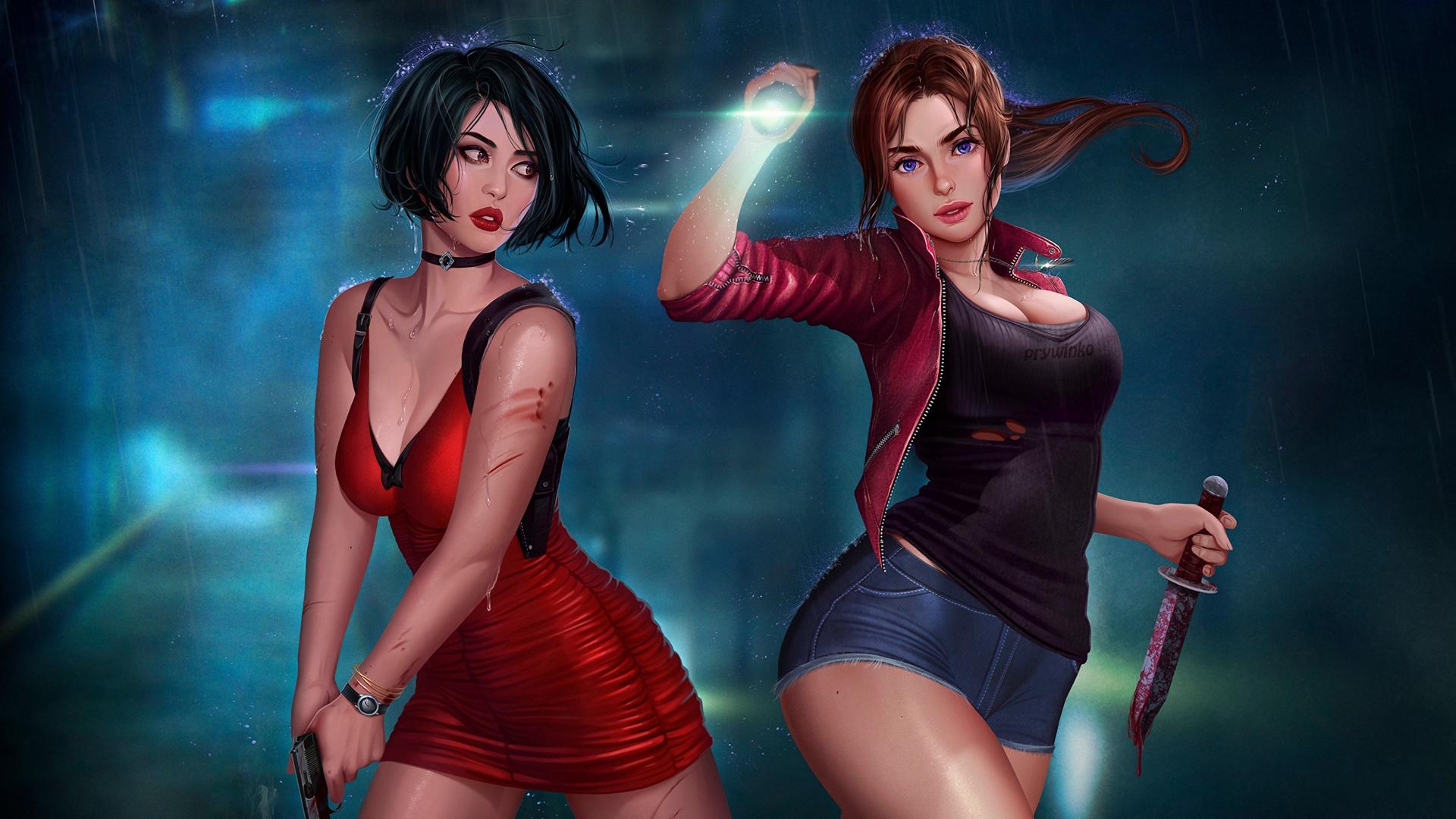 Wallpaper of Ada Wong, Claire Redfield, Resident Evil 2