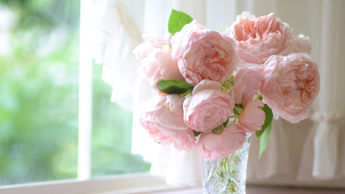 Peonies in a bouquet Wallpaper