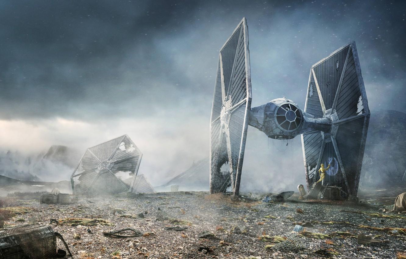 Wallpaper Star Wars, R2 D TIE Fighter, C 3PO, Rebel Droids, Lee Rouse Image For Desktop, Section фантастика