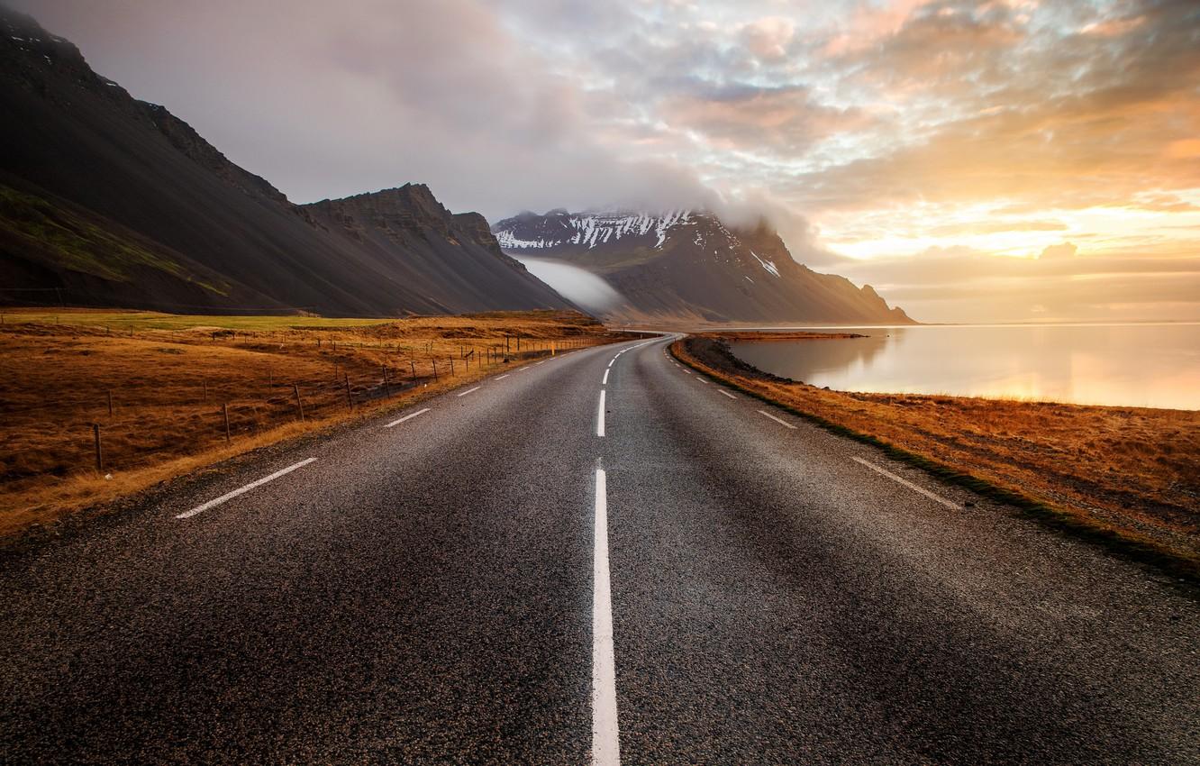 Wallpaper road, sea, Iceland image for desktop, section
