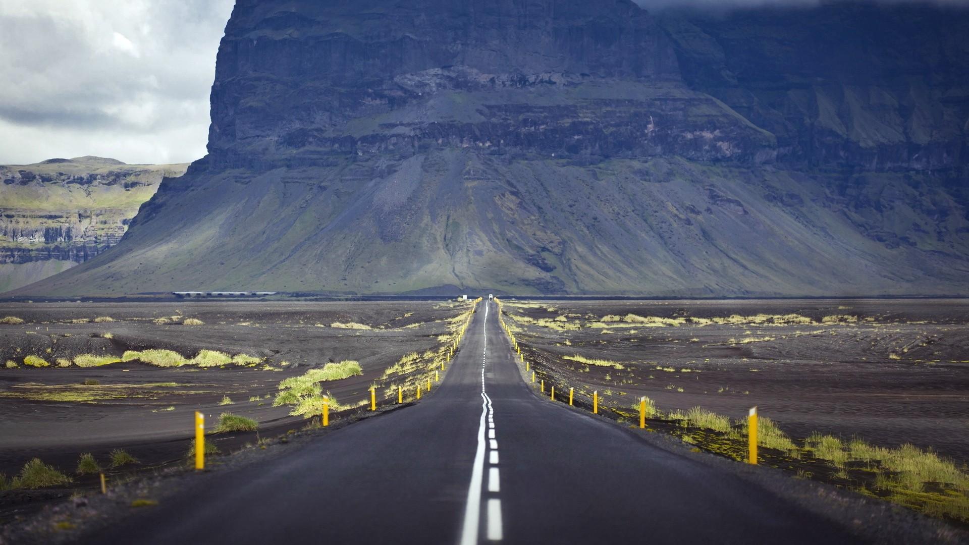 mountains, landscapes, Europe, Iceland, roads wallpaper