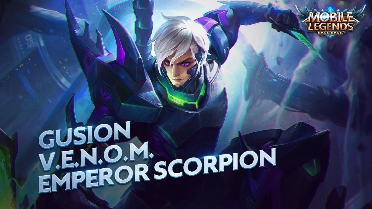 Gusion new skin. V.E.N.O.M. Emperor Scorpion. Mobile Legends: Bang Bang!