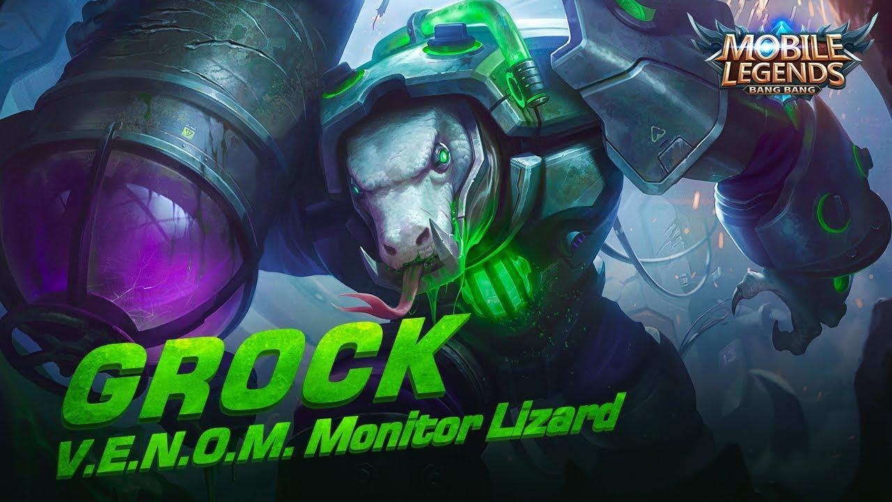 Grock new skin. V.E.N.O.M. Monitor Lizard. Mobile Legends: Bang Bang!