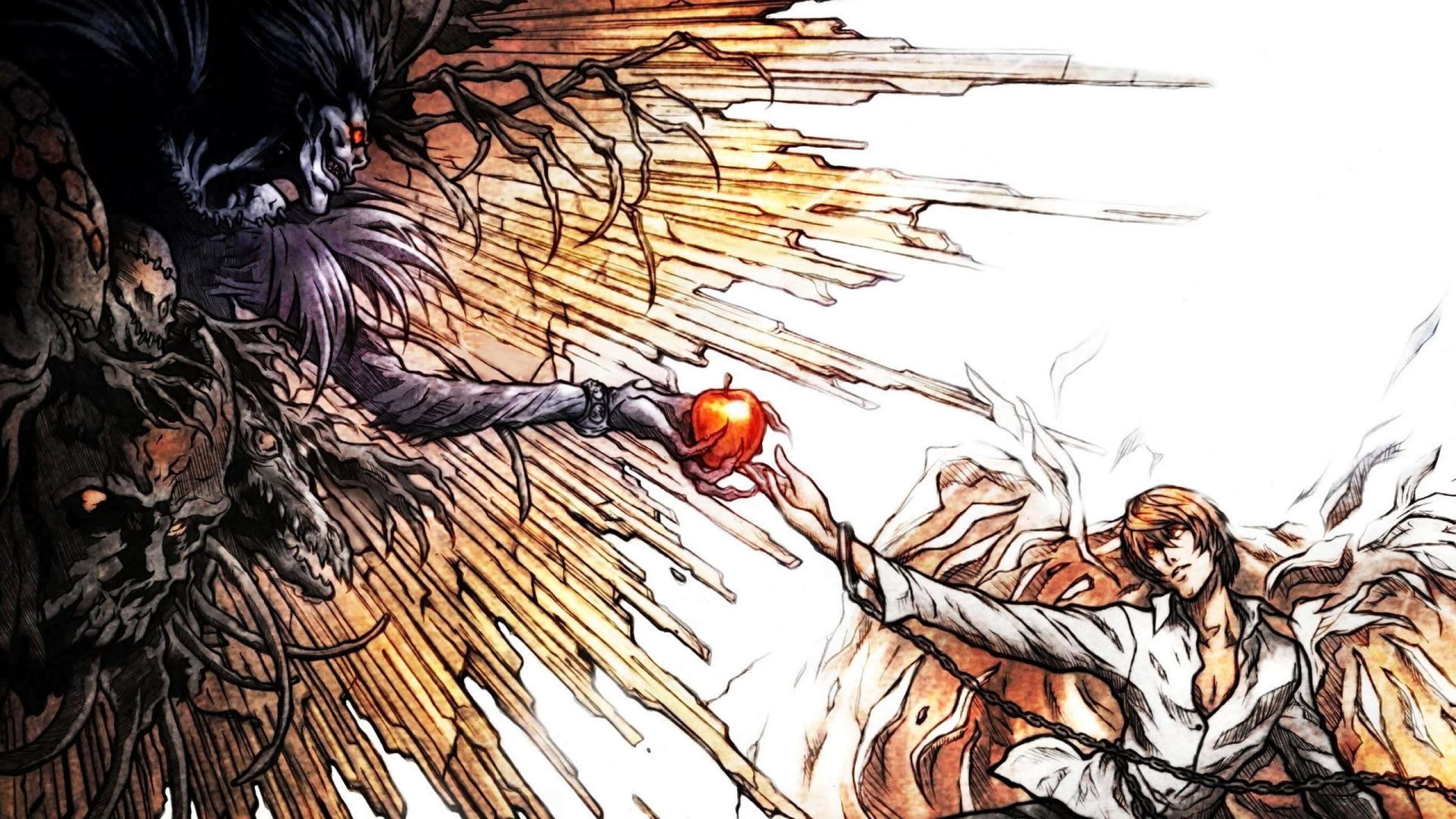 Download wallpapers 2560x1440 death note, light yagami, ryuk
