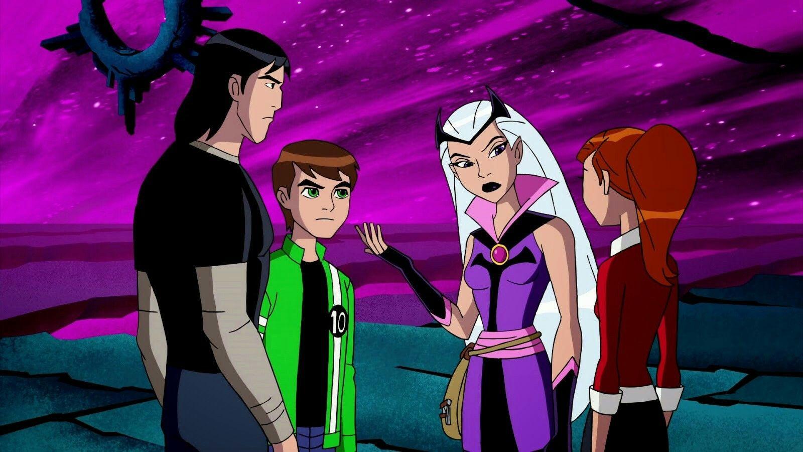 Kevin, Ben, Charmcaster and Gwen. Ben 10 Ultimate Alien