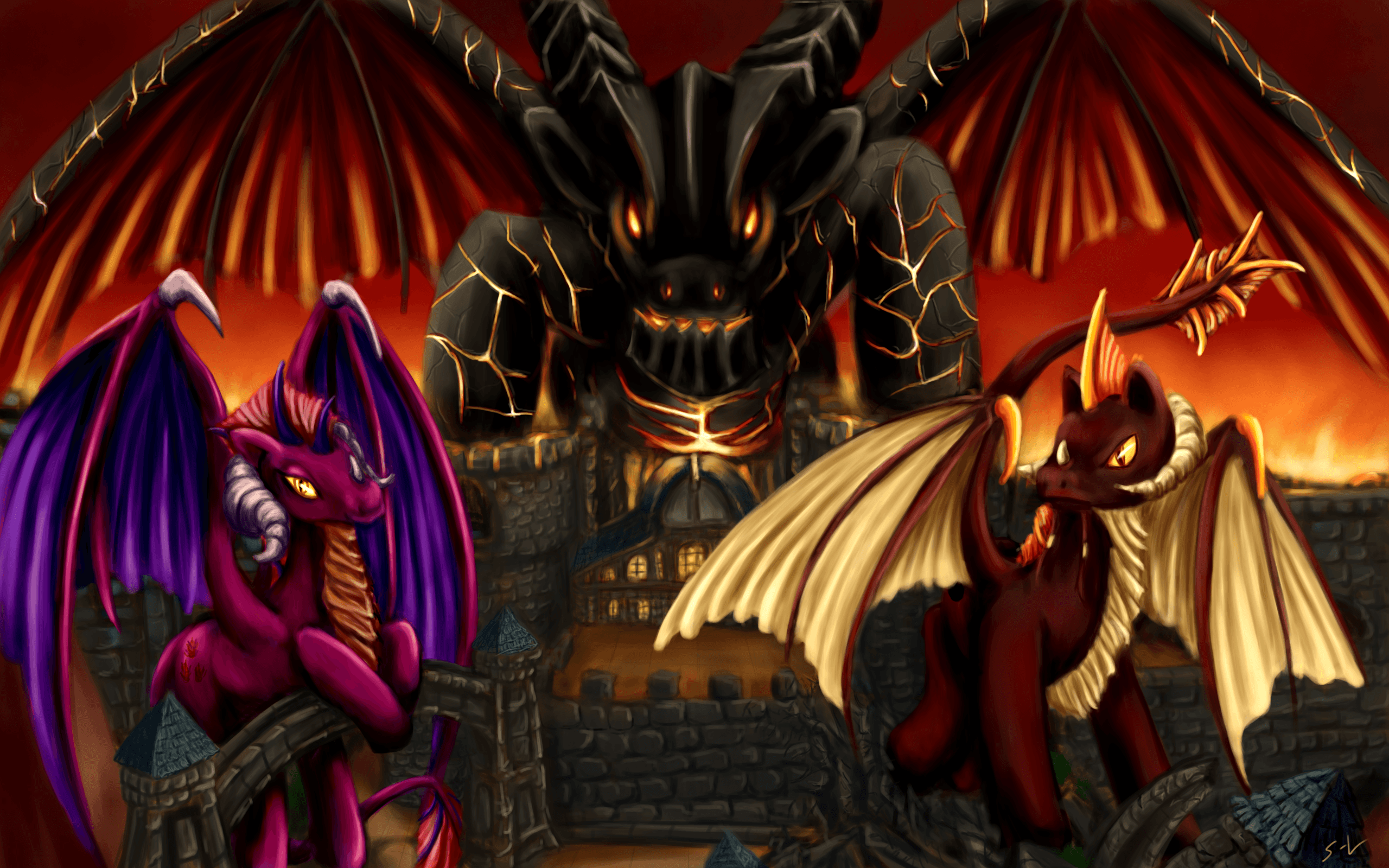 Artist:mugi Hamster, Deathwing, Nefarian, Onyxia