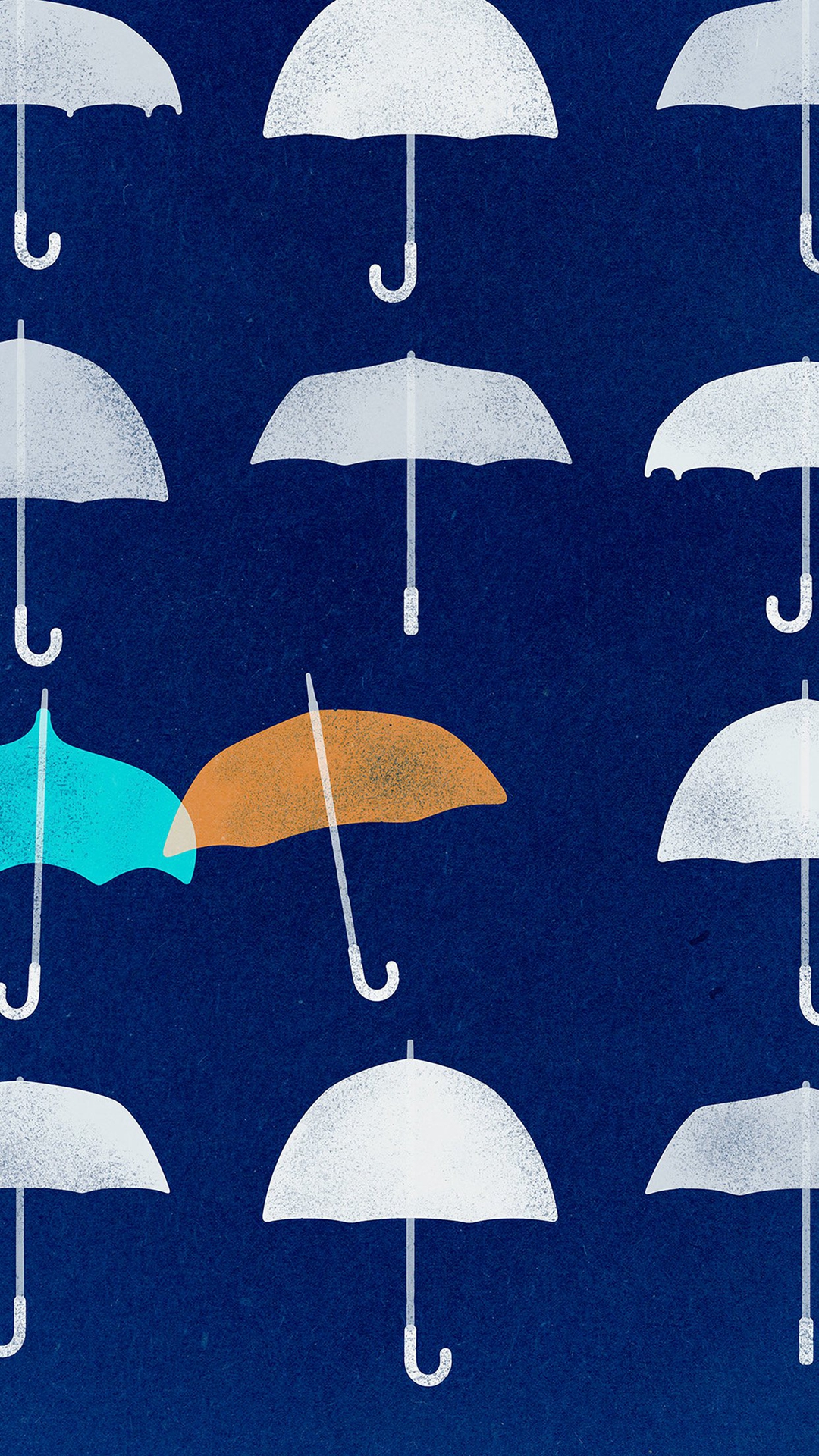 Blue Umbrella Cute Minimal Art Disney iPhone 8 Wallpaper