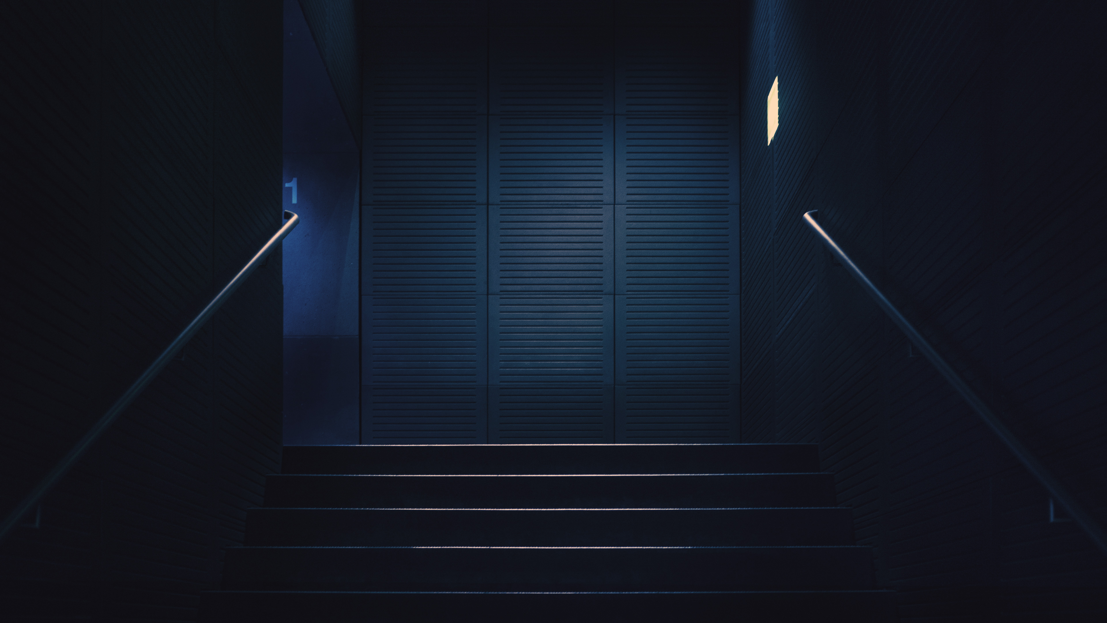Stairway Dark Lights Minimalism 4k, HD Artist, 4k Wallpaper