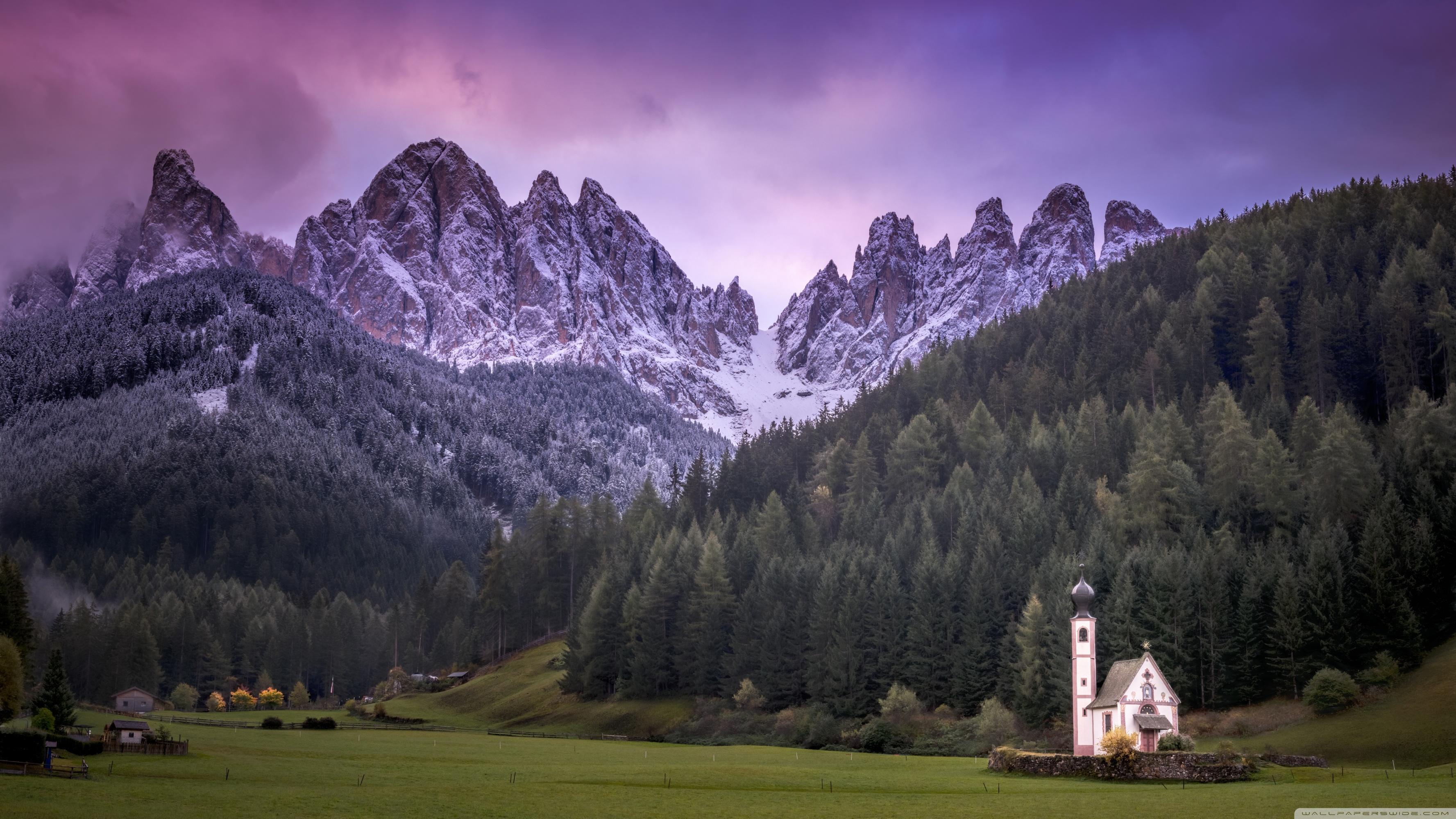 Small Church, Mountain Landscape, Italy ❤ 4K HD Desktop