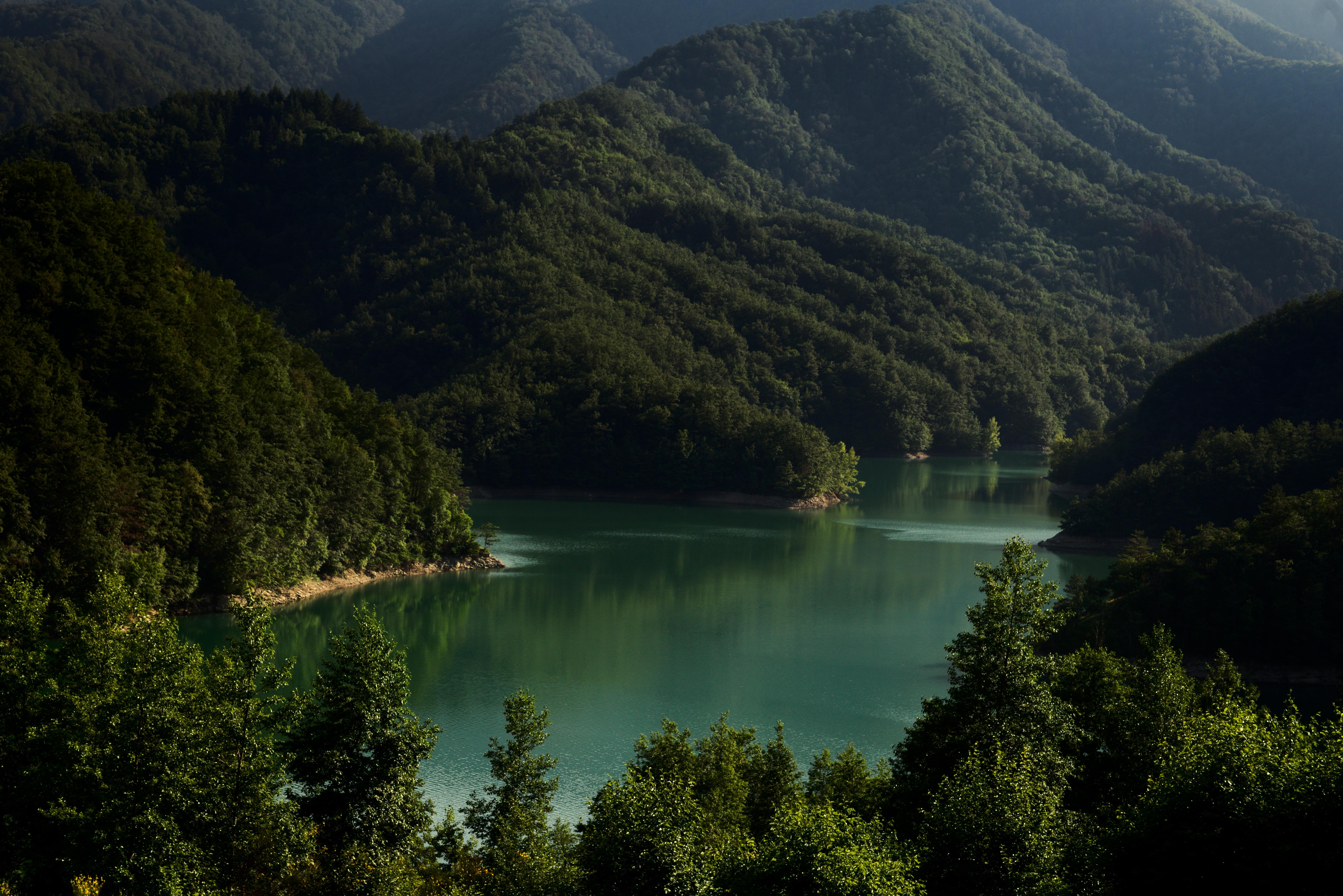 wallpaper lake, mountains, trees, landscape, italy HD