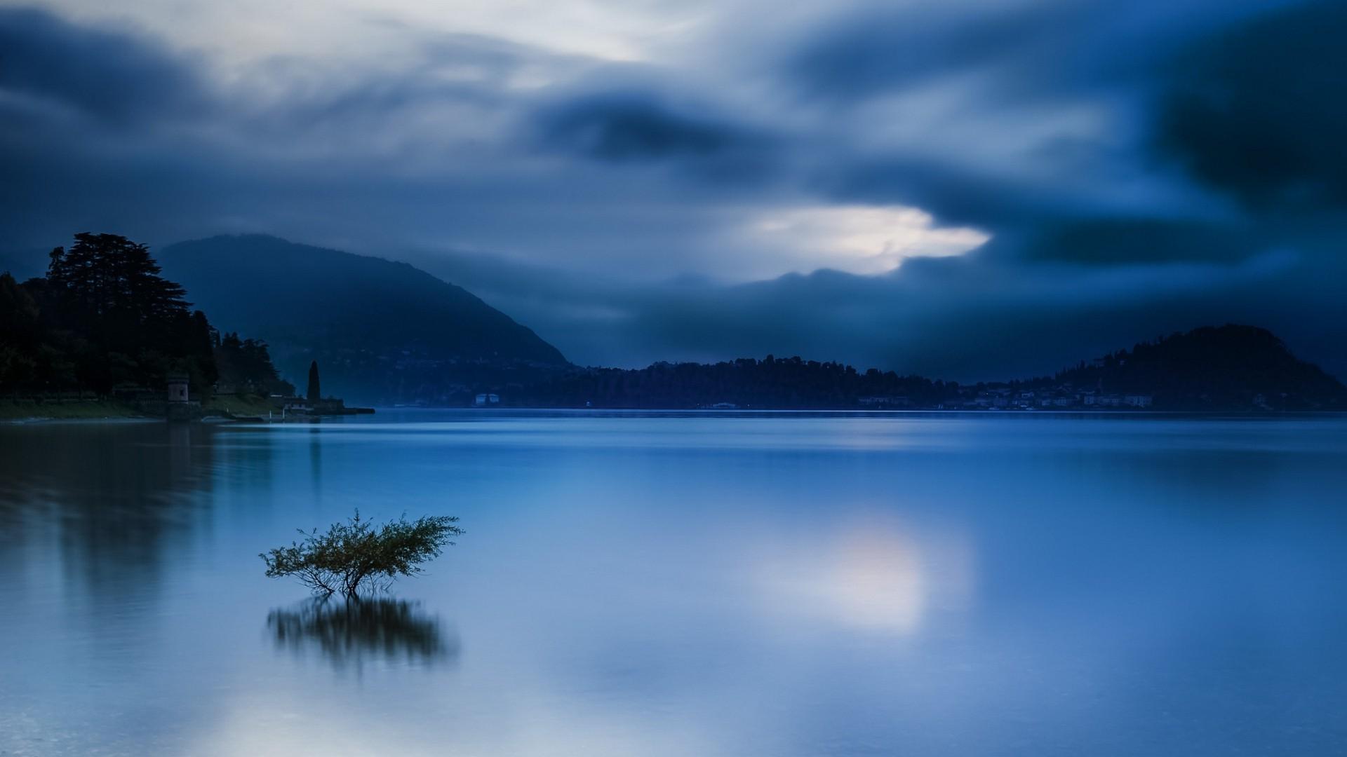 landscape, Nature, Blue, Water, Sunrise, Lake, Italy