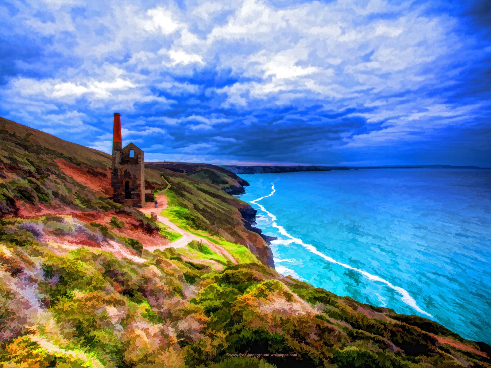 Tin Mine in Cornwall Artistic Background