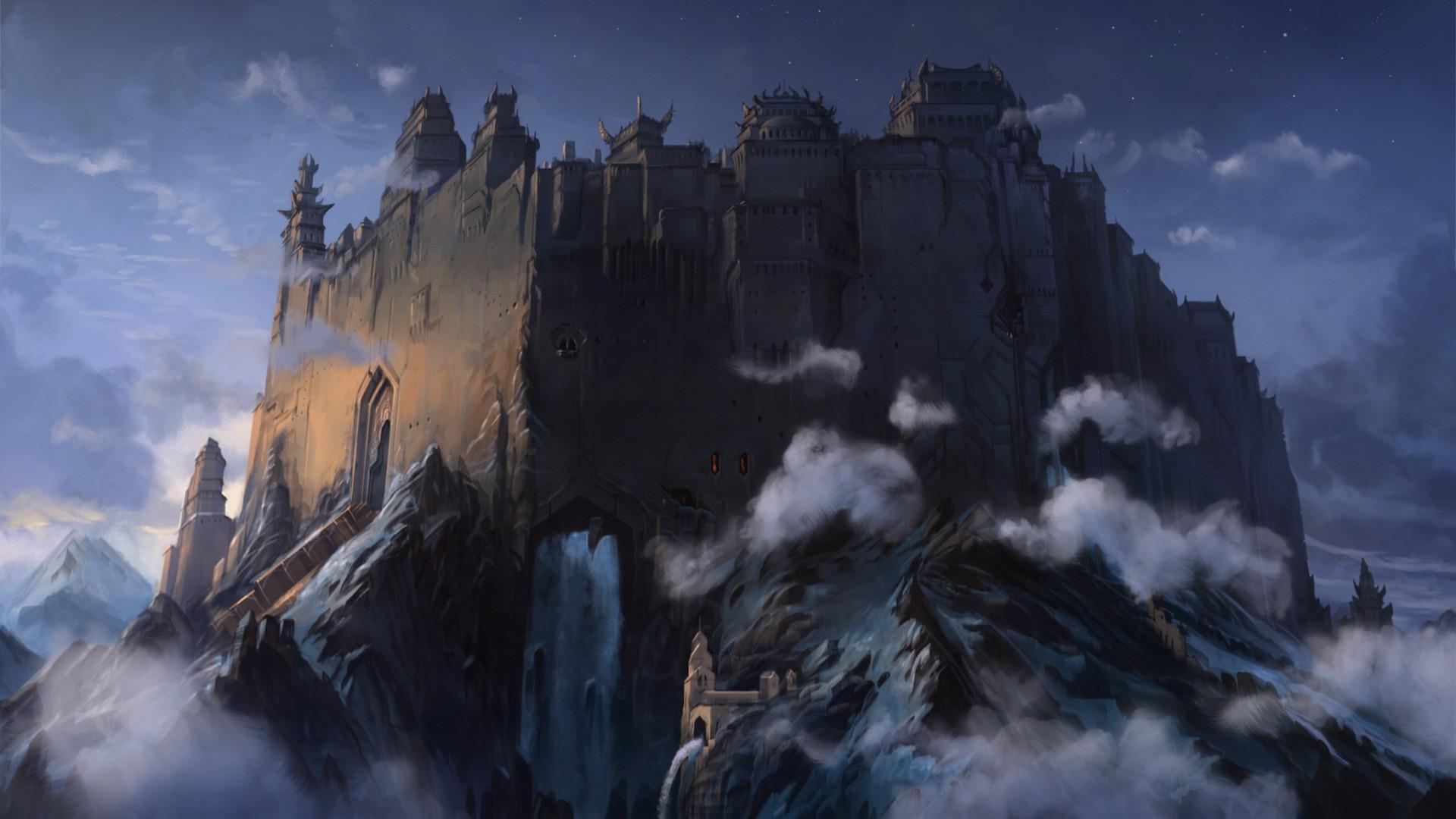 fantasy Art, Artwork, Clouds, Mountain, Forts, Castle