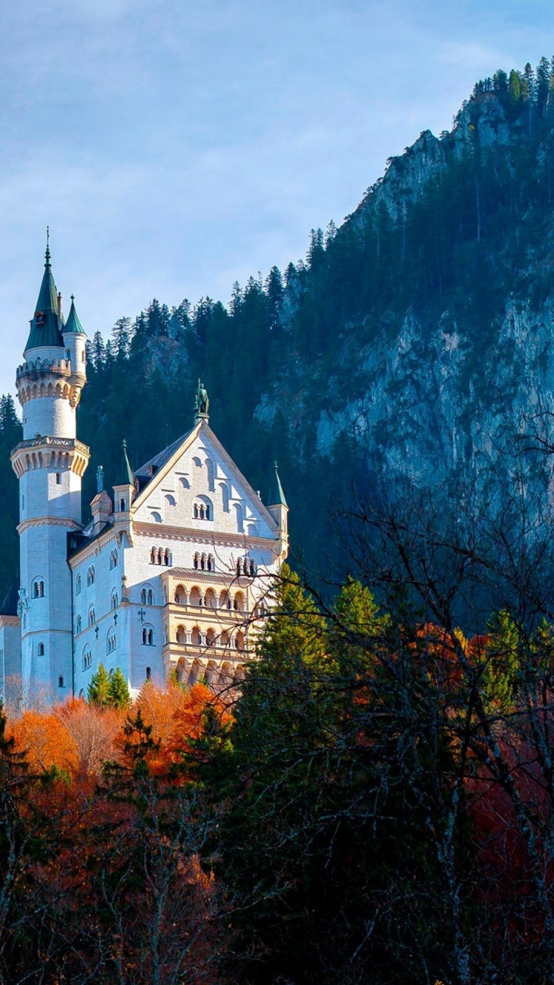 Download 1080x1920 Neuschwanstein Castle, Germany, Mountain