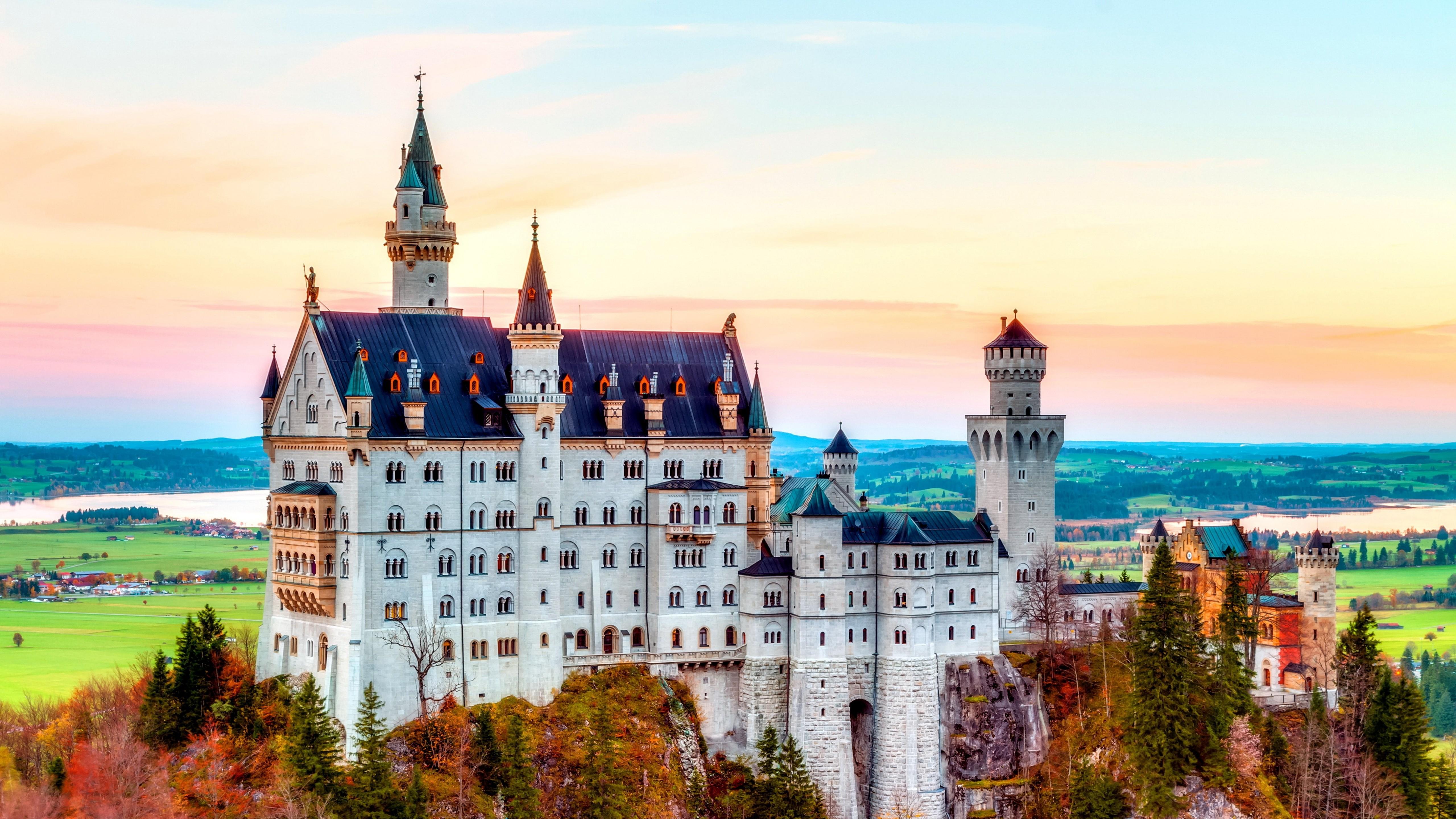 Wallpaper Castle, Neuschwanstein, alps, Autumn, bavaria