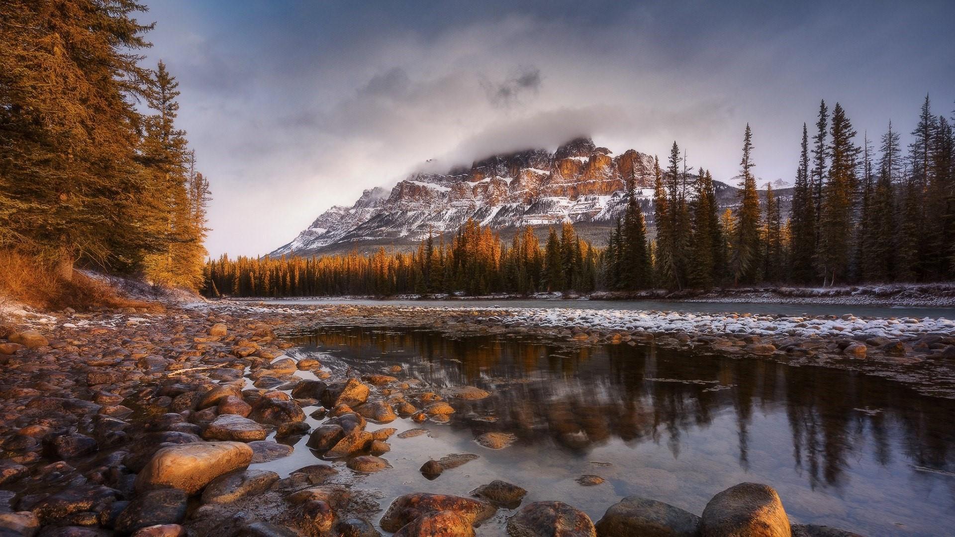Bow River And Castle Mountain HD Wallpaper. Wallpaper