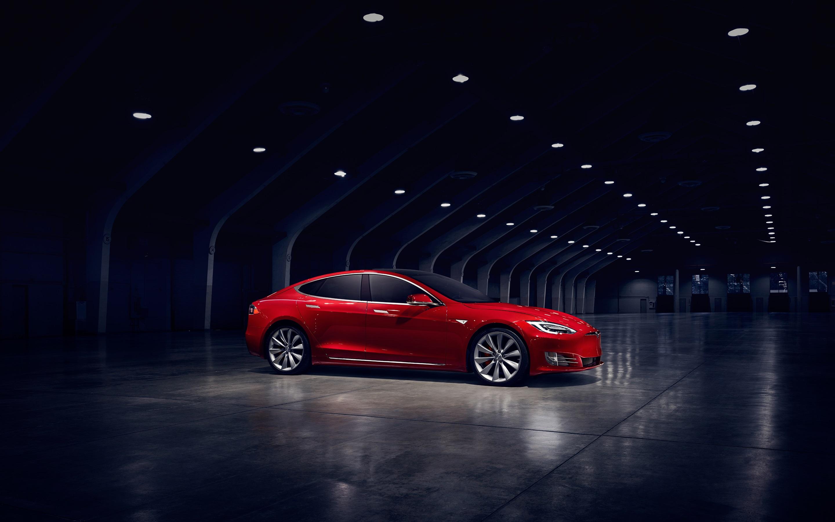 Red Tesla Electric Car Wallpapers Wallpaper Cave
