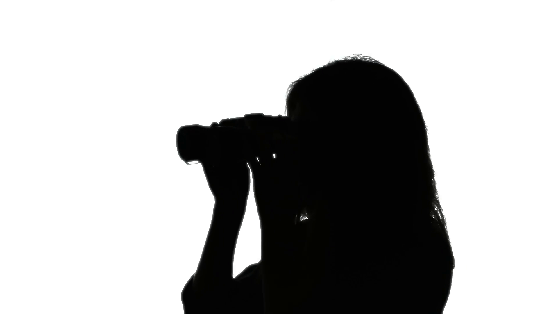 Silhouette Woman Binoculars 1. A Woman L