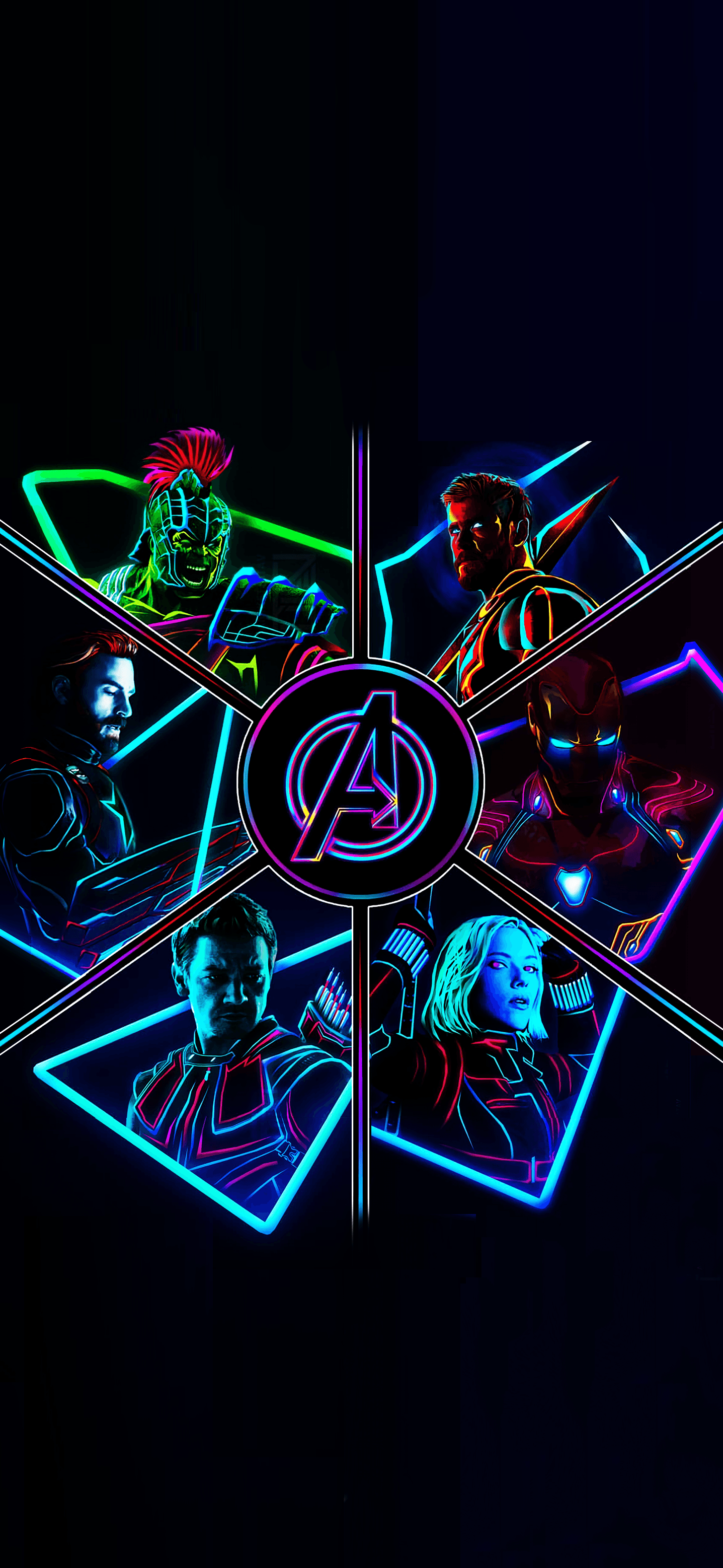 Neon Avengers Full Res Phone Wallpaper!. Fondo de pantalla