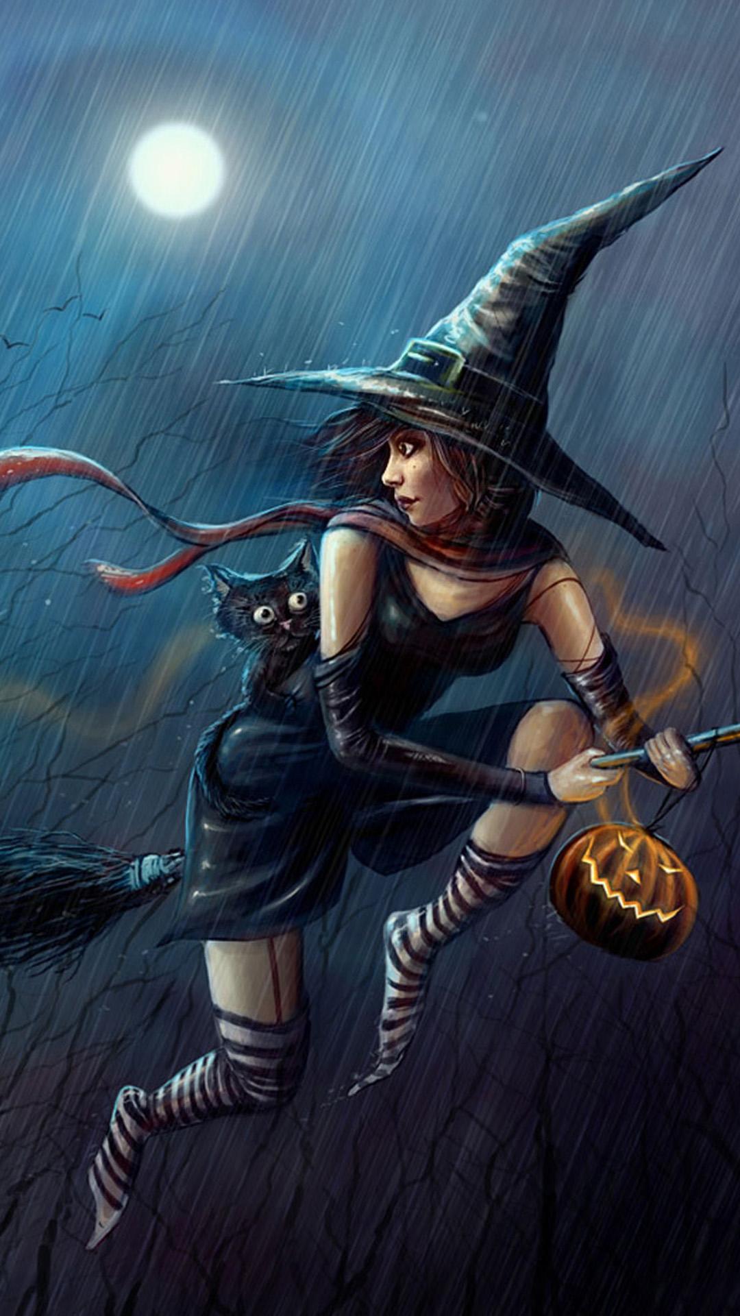 Evil witch Halloween htc one wallpaper