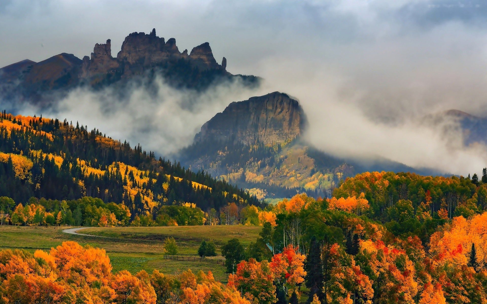 Autumn Colors In Colorado Mountains HD Desktop Wallpaper